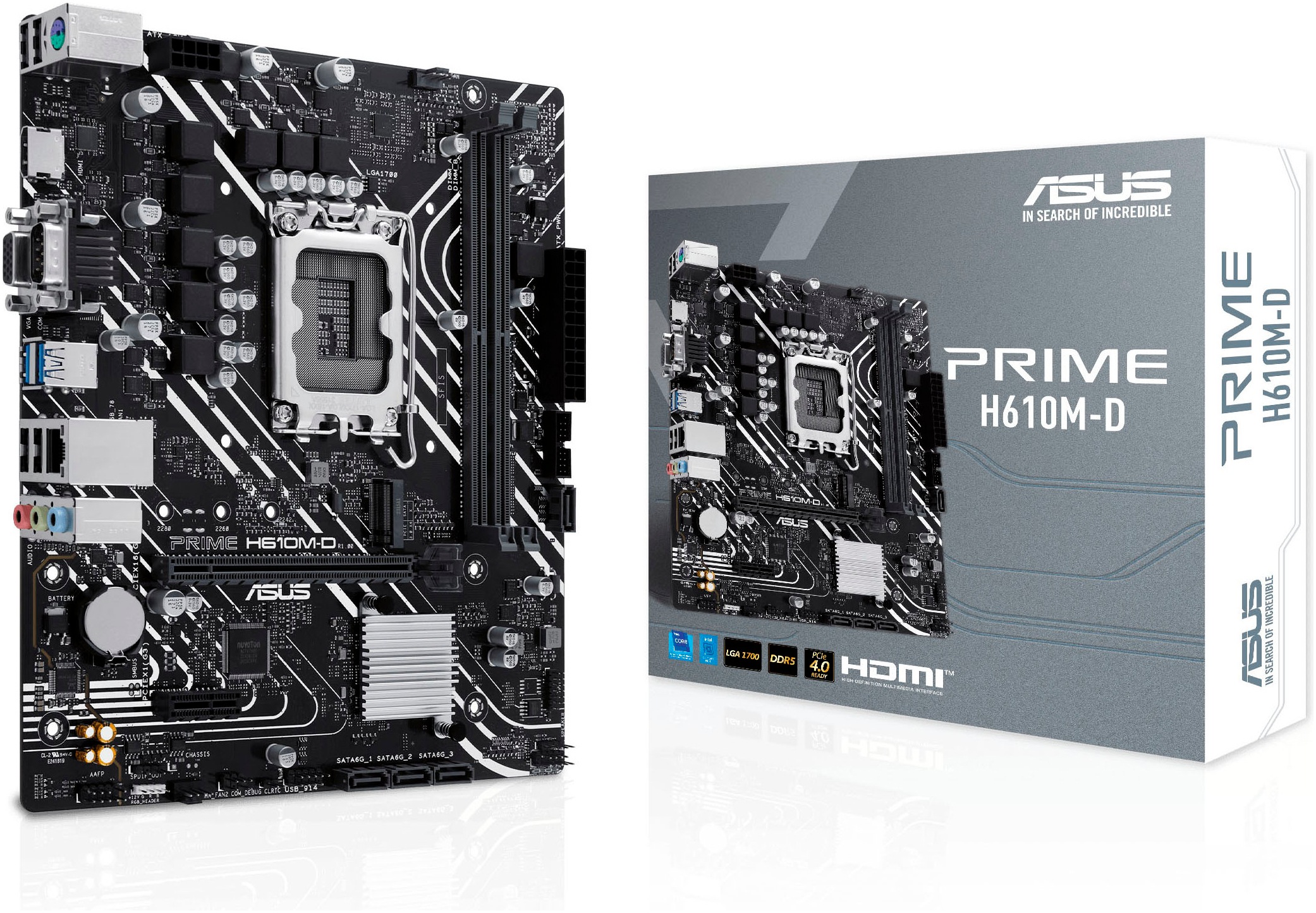 ASUS Mainboard "PRIME H610M-D", B:23,4cm T:20,3cm, schwarz, Mainboards