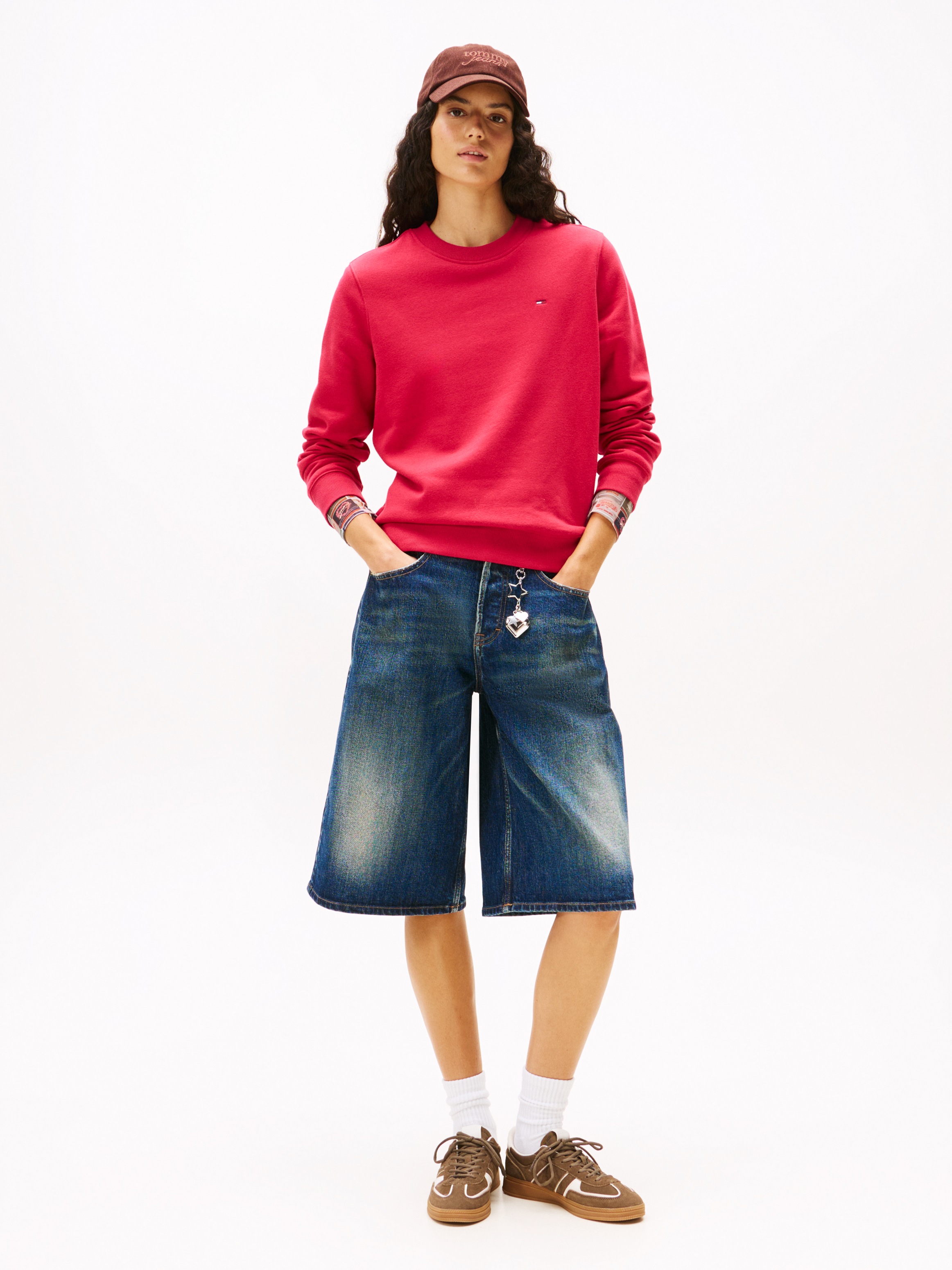 Thumbnail - Tommy Jeans Sweatshirt "TJW REG S FLAG CREW" mit Logostickerei