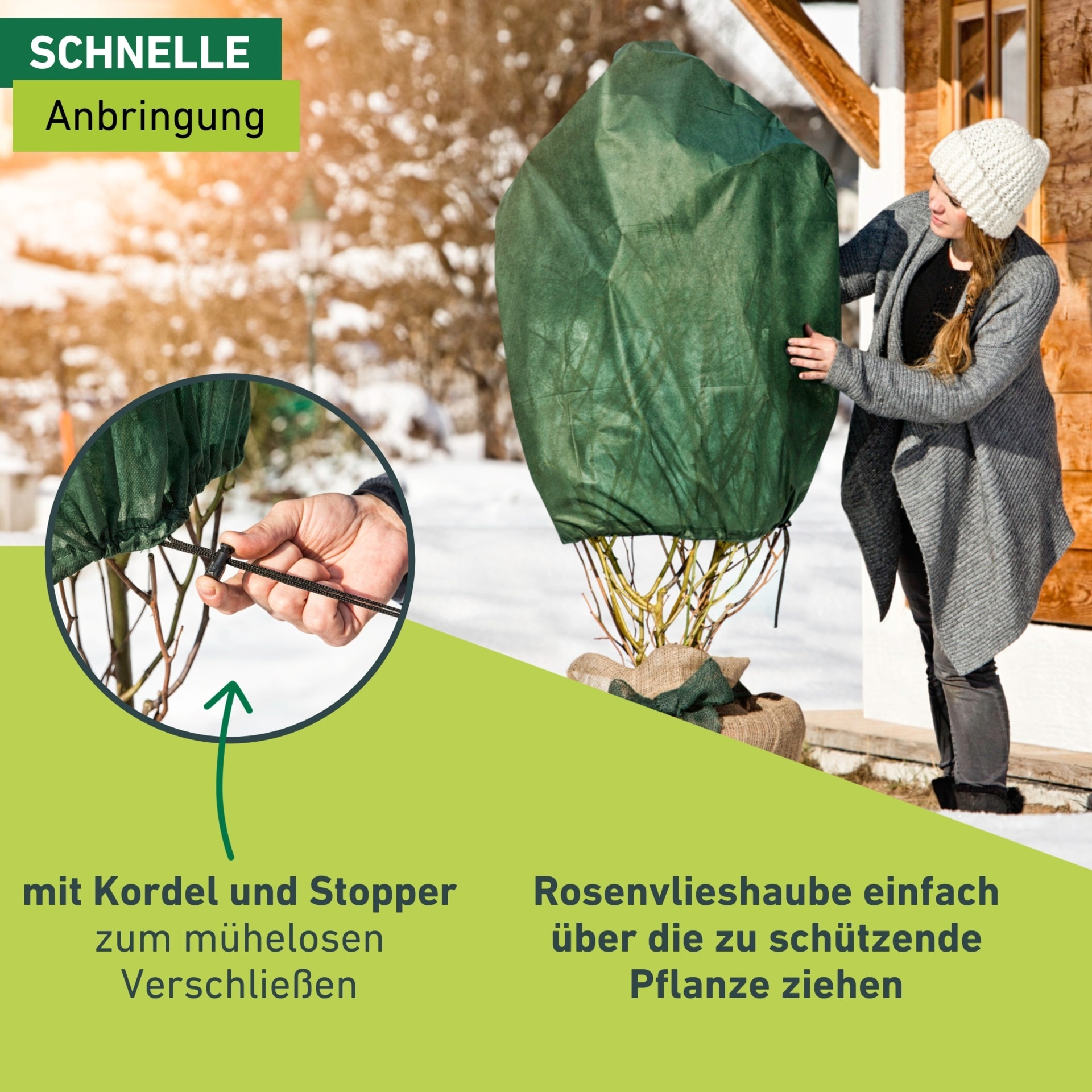Windhager Winterschutzvlies »Winterschutz für Pflanzen, Vlieshaube, Frostschutz und Kälteschutz« licht-, wasser- und luftdurchlässig, 2,5x1 m, Stärke 50 g/m2