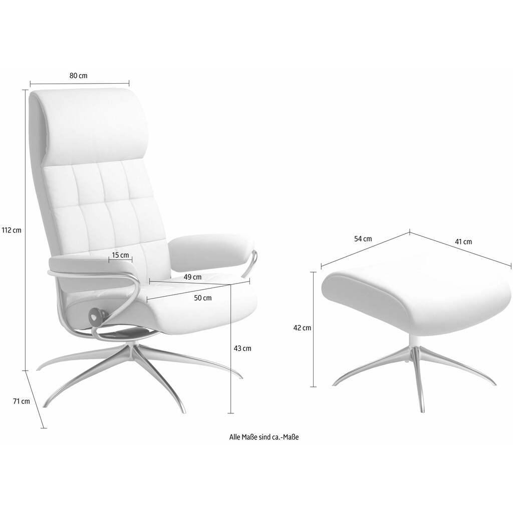 Stressless® Relaxsessel »London«, (Set, Relaxsessel mit Hocker), mit Hocker, High Back, mit Star Base, Gestell Chrom