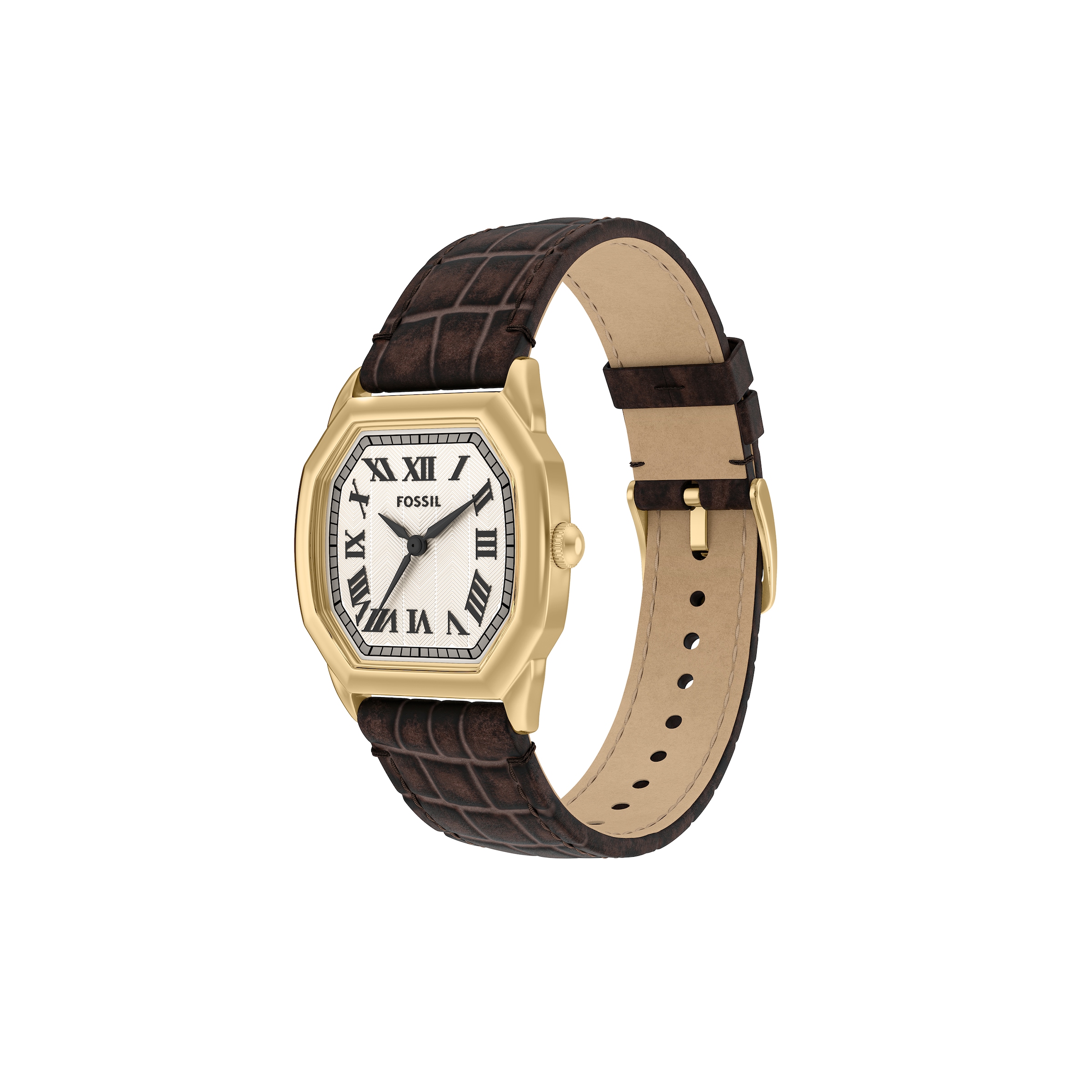 Fossil Quarzuhr »HARLOW«, Armbanduhr, Damenuhr, Lederarmband, analog