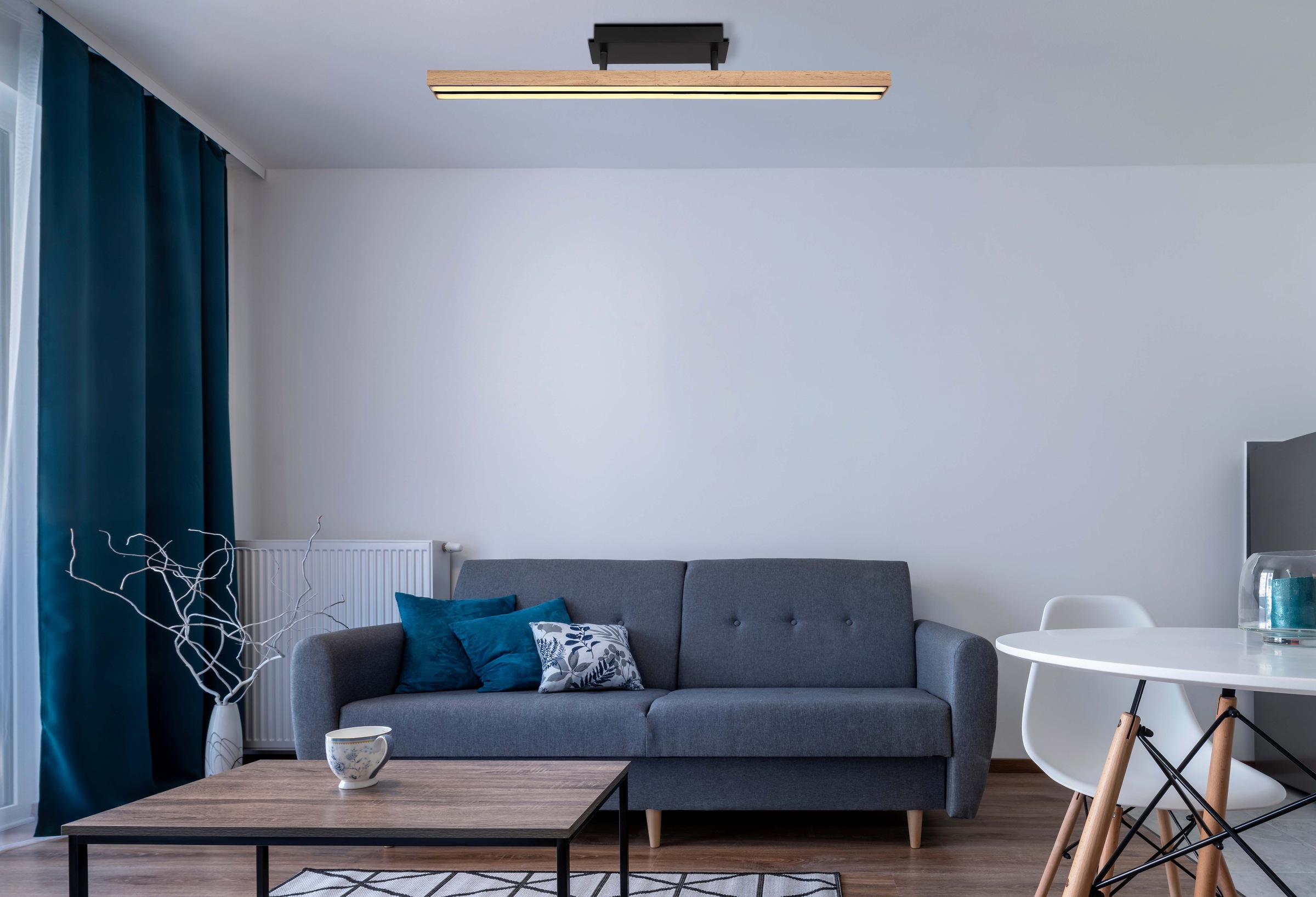 GLOBO LIGHTING Deckenleuchte »DORO« LED-Modul 1 Stk. Warmweiß LED Deckenleuchte Wohn- & Esszimmer Holzoptik