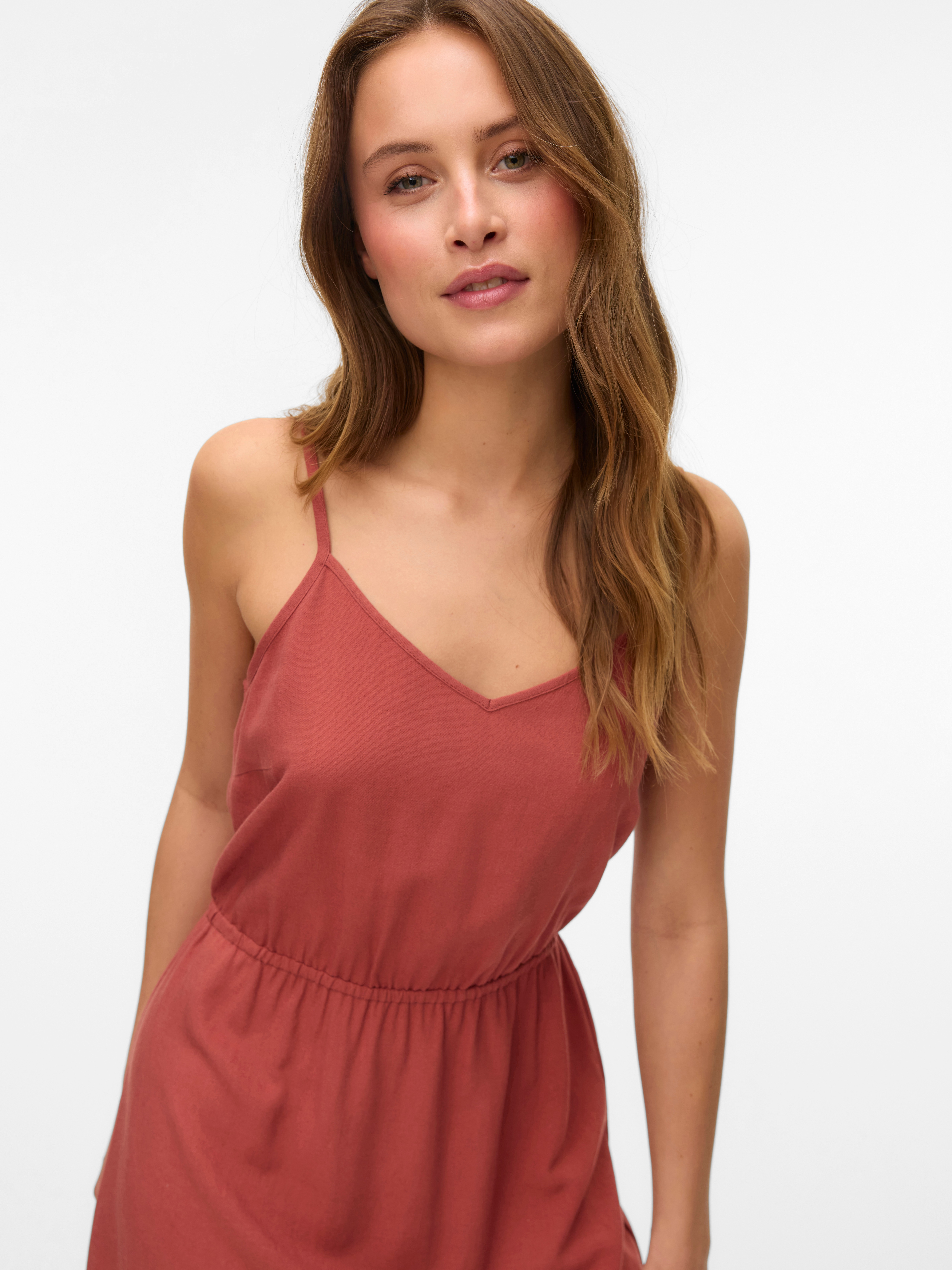 Thumbnail - Vero Moda Trägerkleid "VMMYMILO SINGLET SHORT DRESS WVN GA" Sommerkleid, mit Leinen