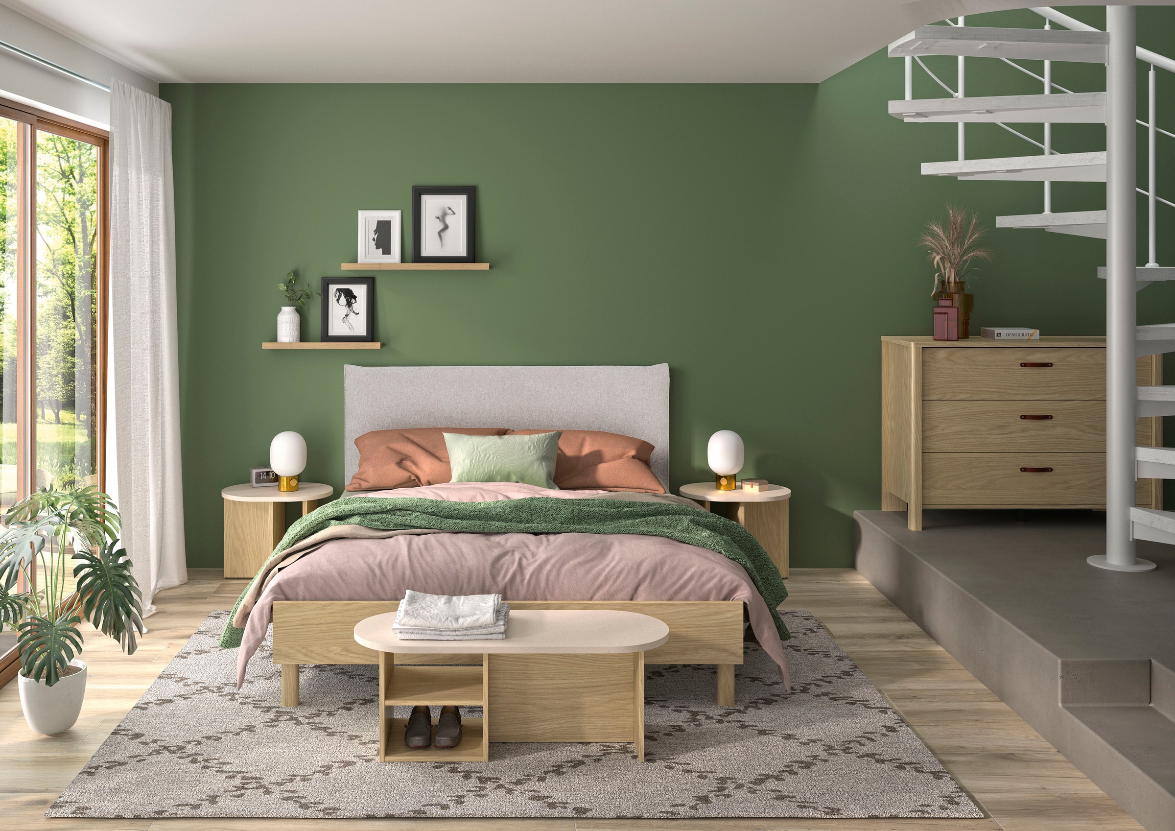 Gami Einzelbett »Auriol«, Bett 160 x 200 cm,  mit gepolstertes Kopfteil aus Textil, ohne Matratze