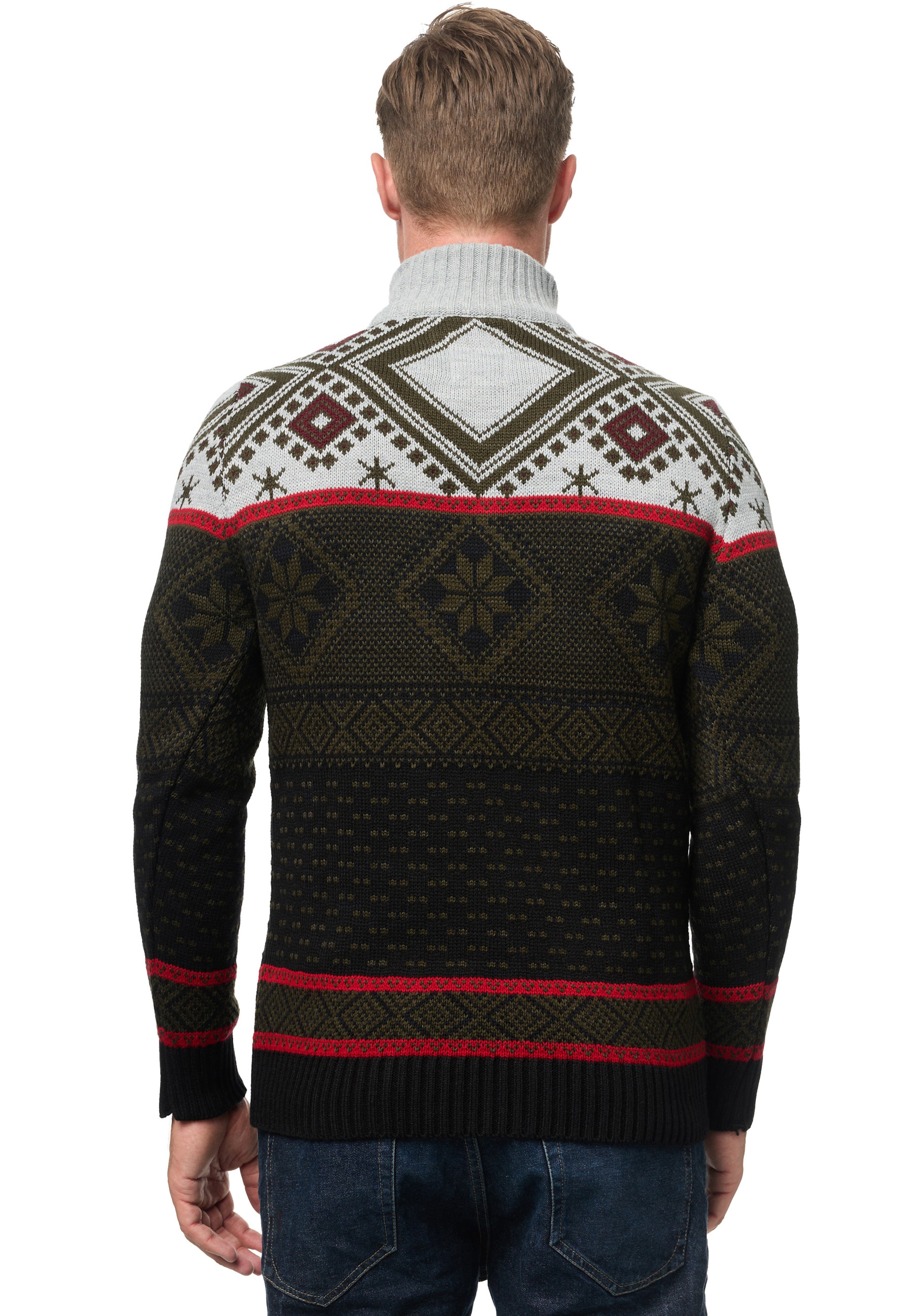 Rusty Neal Strickpullover, mit winterlichem Muster
