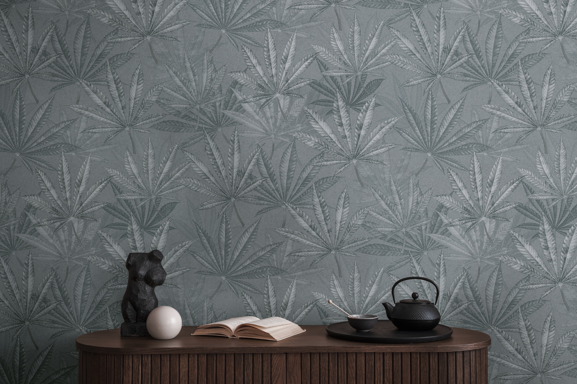 living walls "Michalsky 6 florale Tapete Mustertapete Blätter Blattmuster" matt strukturiert Vliestapete Blatt-Motiv für Schlafzimmer Küche Wohnzimmer Floral Flur
