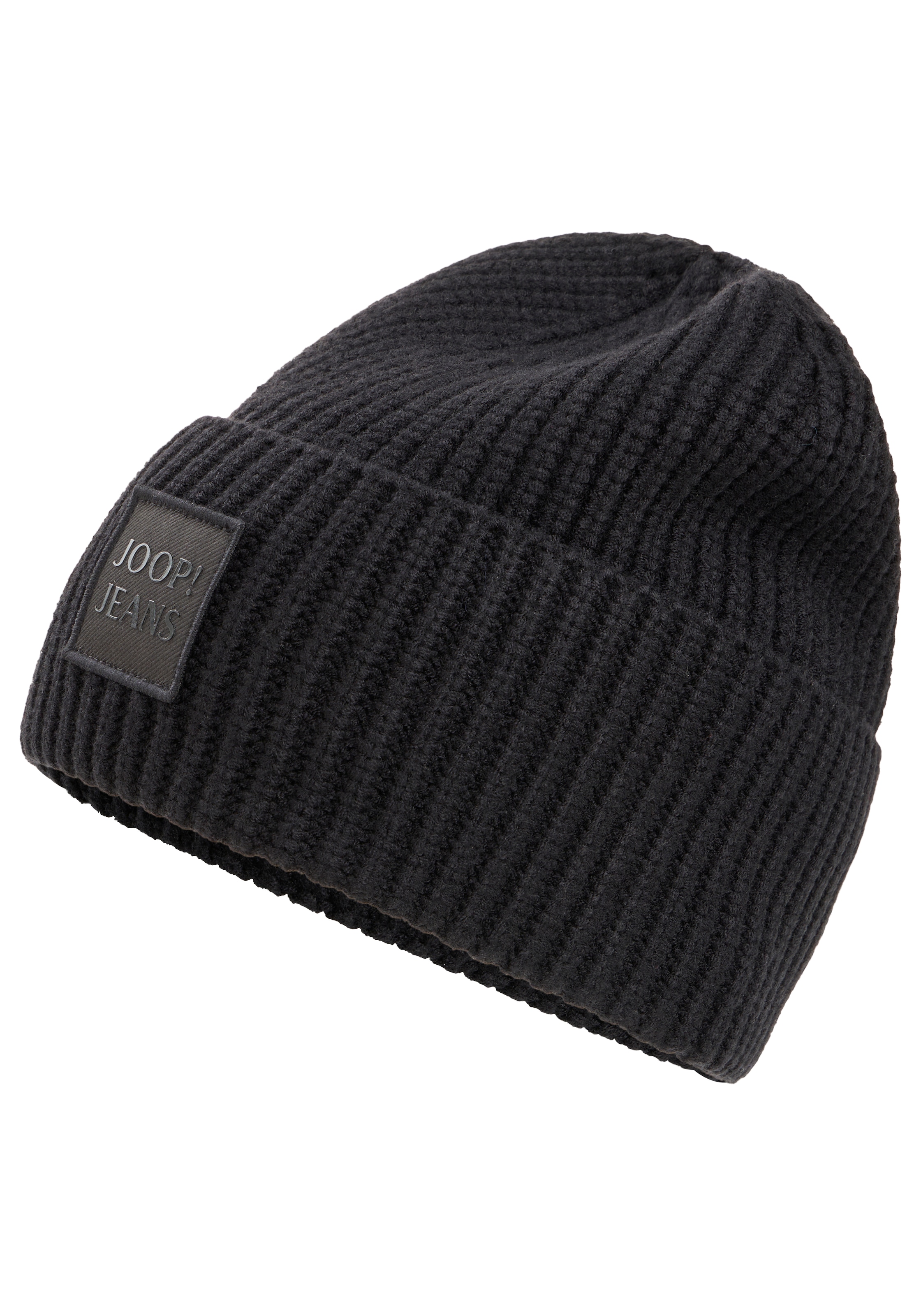 Joop Jeans Strickmütze "Lucifo" weiches Material, breiter Umschlag
