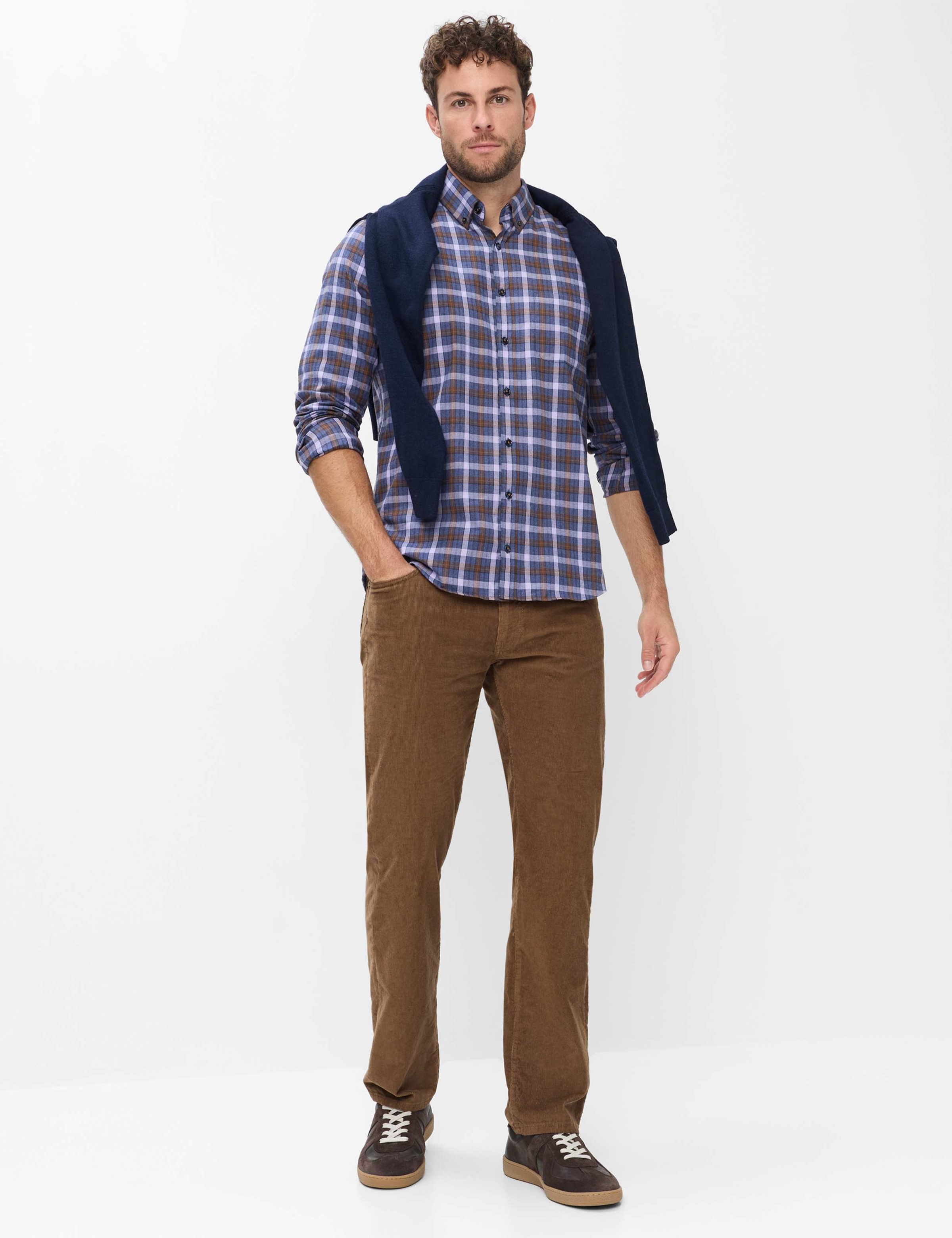 Brax Businesshemd »Style DANIEL« Flanell: Karohemd aus reiner Baumwolle