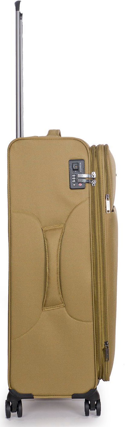 Stratic Weichgepäck-Trolley »Stratic Light + L, khaki«, 4 Rollen, Reisekoffer großer Koffer Aufgabegepäck TSA-Zahlenschloss