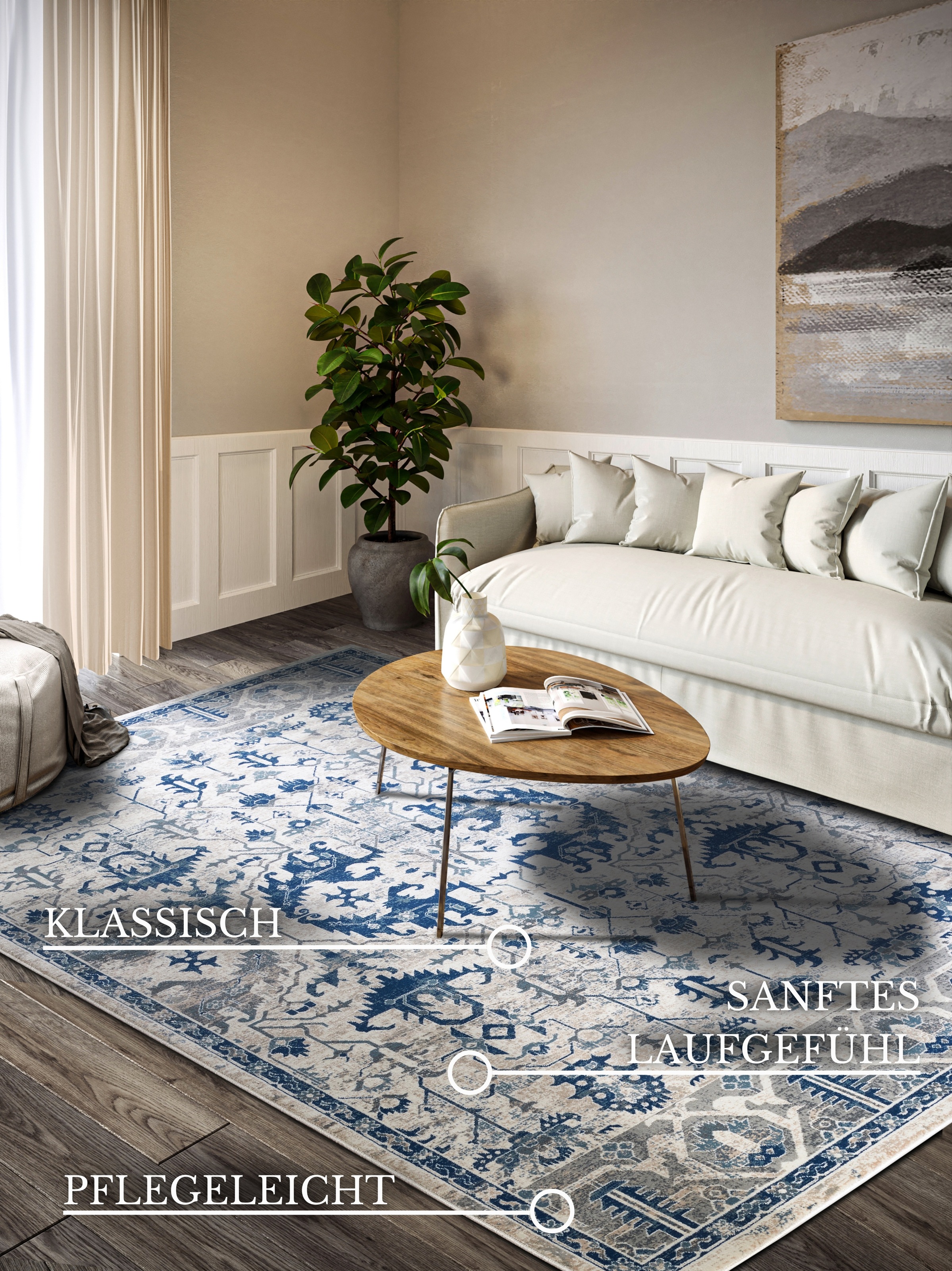 Thumbnail - Villeroy & Boch Teppich "Emmanuel", rechteckig, 11 mm Höhe, Läufer, Orient, Wohnzimmer, Schlafzimmer, Klassisch, Kurzflo...