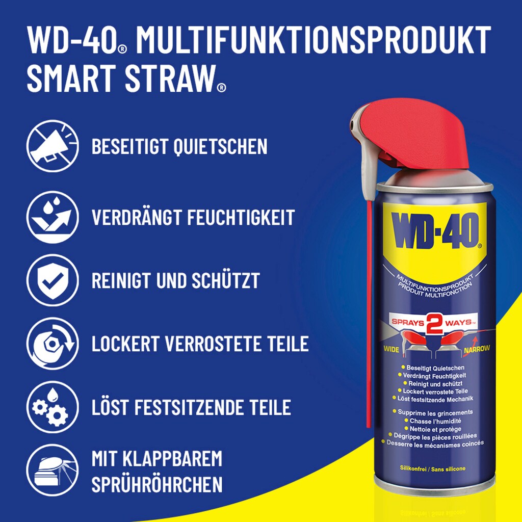 Technik & Freizeit Küche & Ordnung WD-40 Reinigungsspray »Multifunktionsprodukt Smart Straw«, 2 x 300 ml Universalspray 