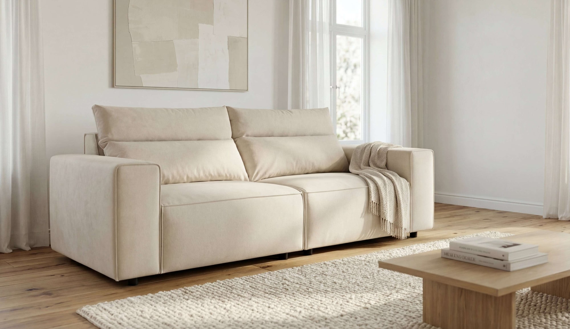 OTTO home 2-Sitzer "Jorrena, extra weicher Chenille-Stoff" Kompaktsofa, 3 Komfortstufen, Breite 226 cm, mit Wellenunterfederung