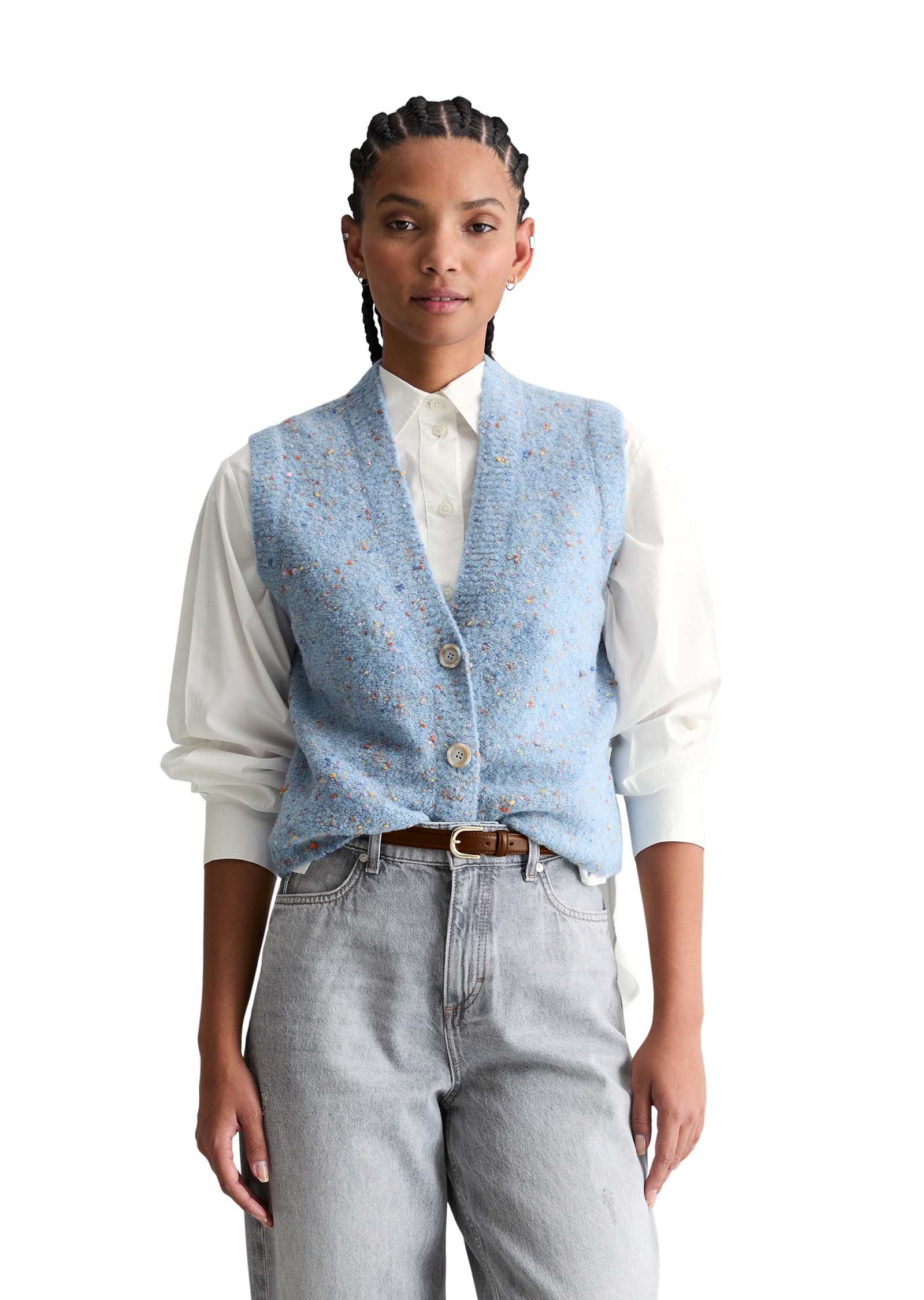 Marc OPolo DENIM Strickweste ärmelloser Bouclé-Cardigan regular fit aus Sch günstig online kaufen