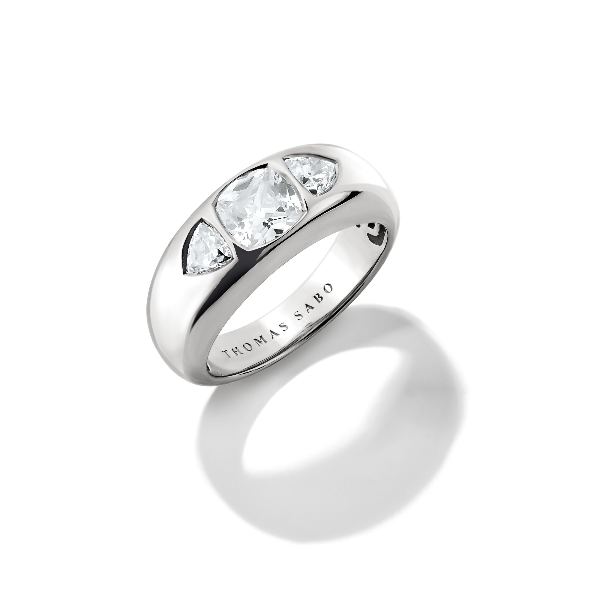 THOMAS SABO Fingerring »Bold Elegance Ring mit facettierten Zirkoniasteinen« mit Zirkonia (synth.)