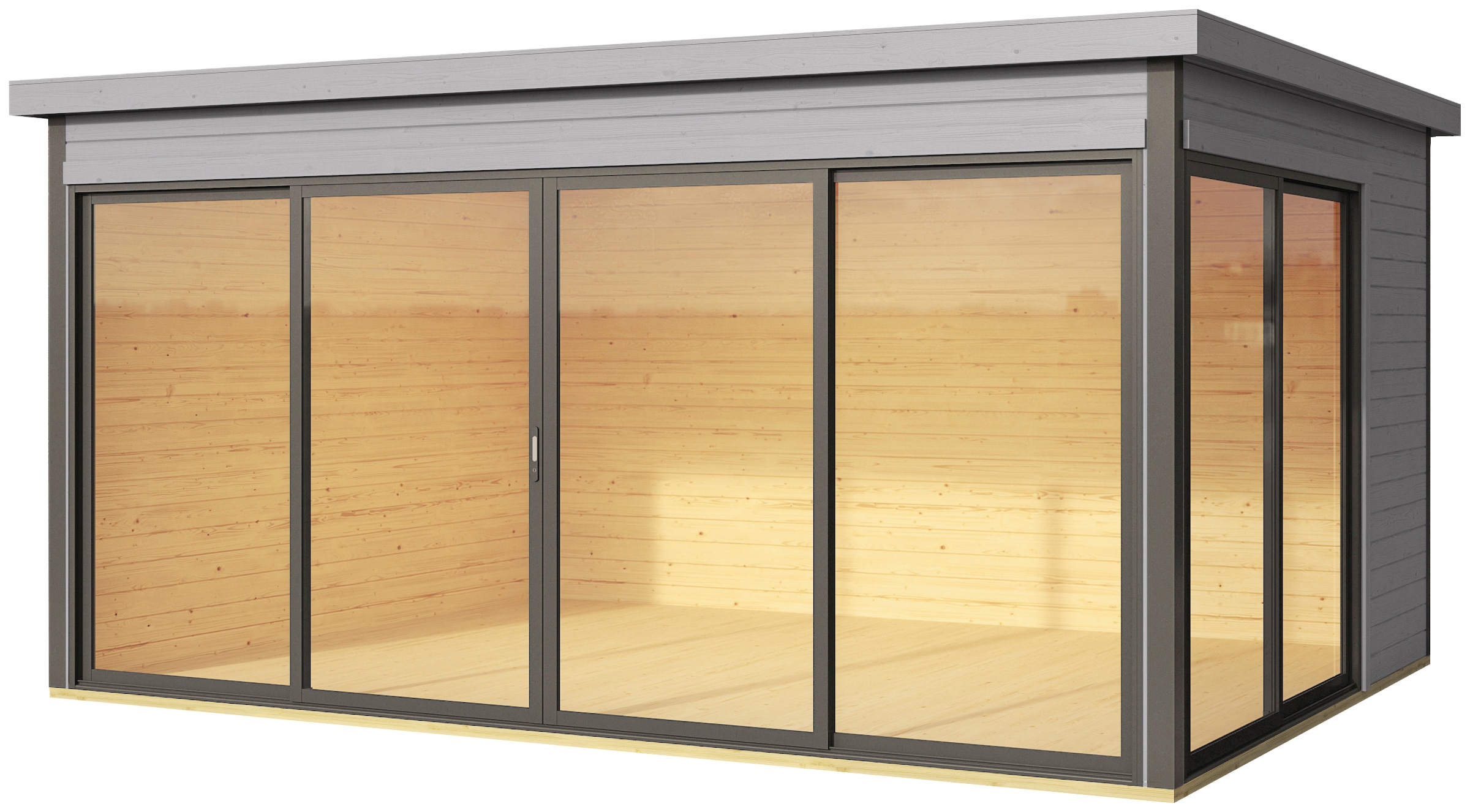 LASITA MAJA Gartenhaus "DOMEO 4 LICHTGRAU/ANTHRAZIT" Fundamentmass 4180 x 3 günstig online kaufen