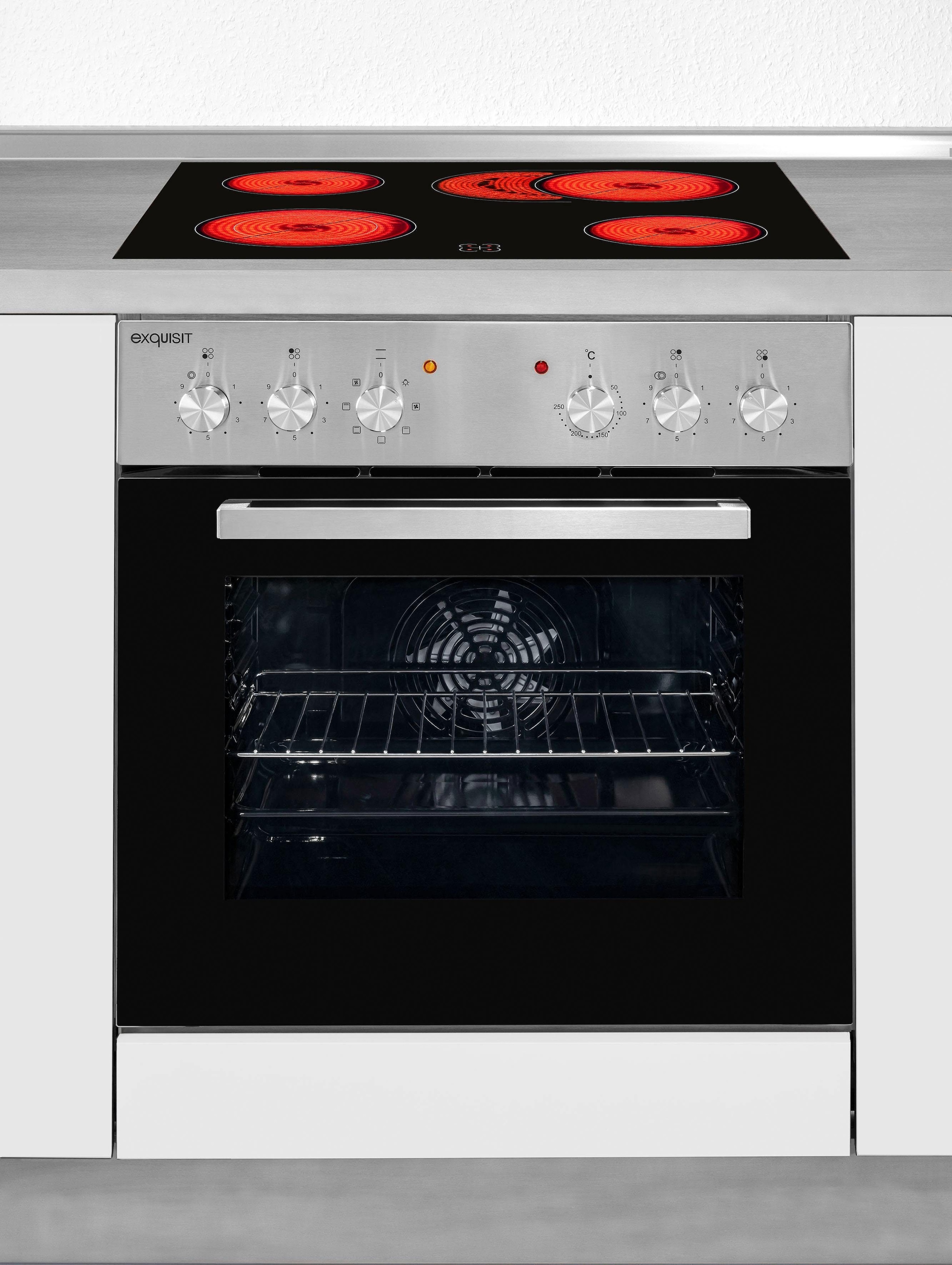 exquisit Elektro-Herd-Set "EHE 156-2.1UBZ-Set" Herd mit Umluft, Kochfeld mi günstig online kaufen