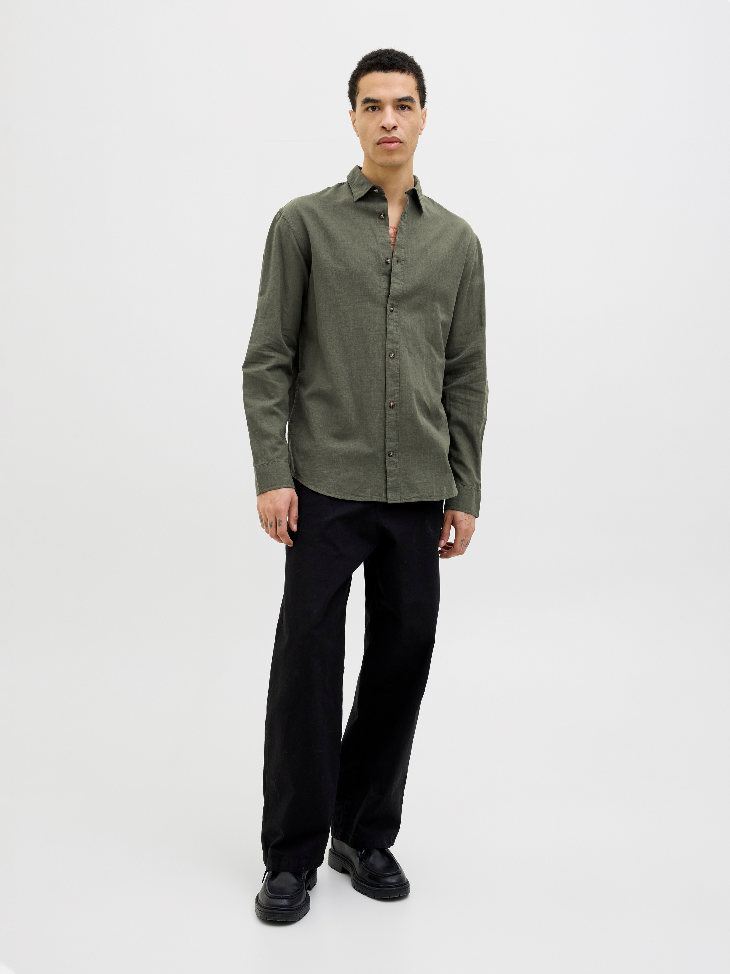 Jack & Jones Langarmhemd »JJESUMMER SHIRT LS SN«, mit Hemdkragen