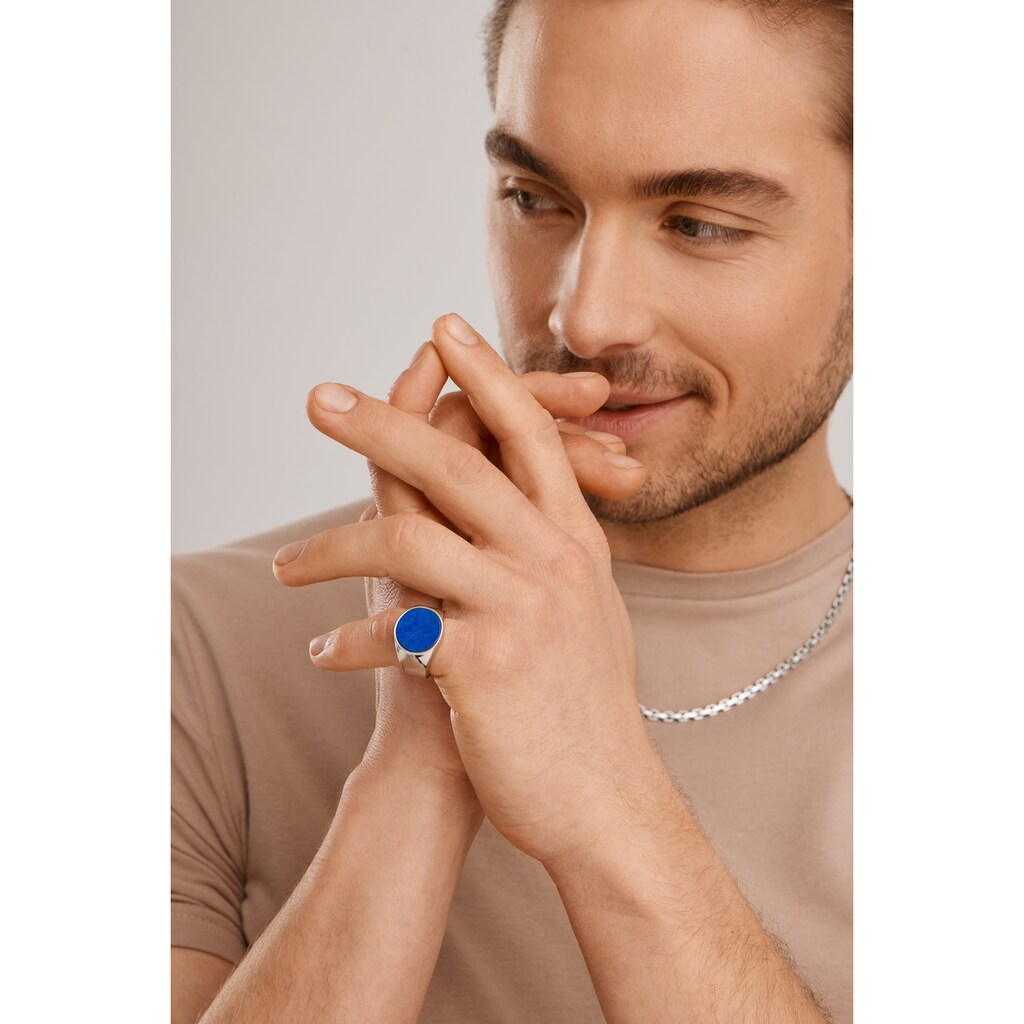 CAÏ Fingerring »925 Silber rhodiniert Lapislazuli«