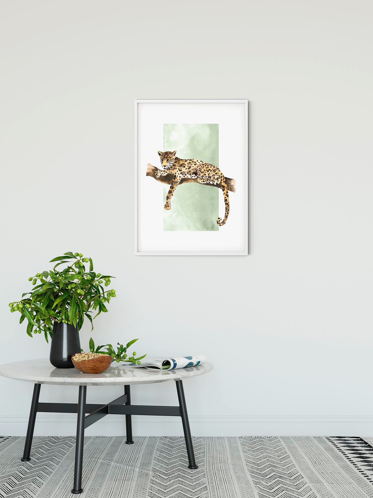 Komar Bild "Lazy Leopard" Natur 1 Stk. tlg. Wandbild zur Dekoration - ohne günstig online kaufen