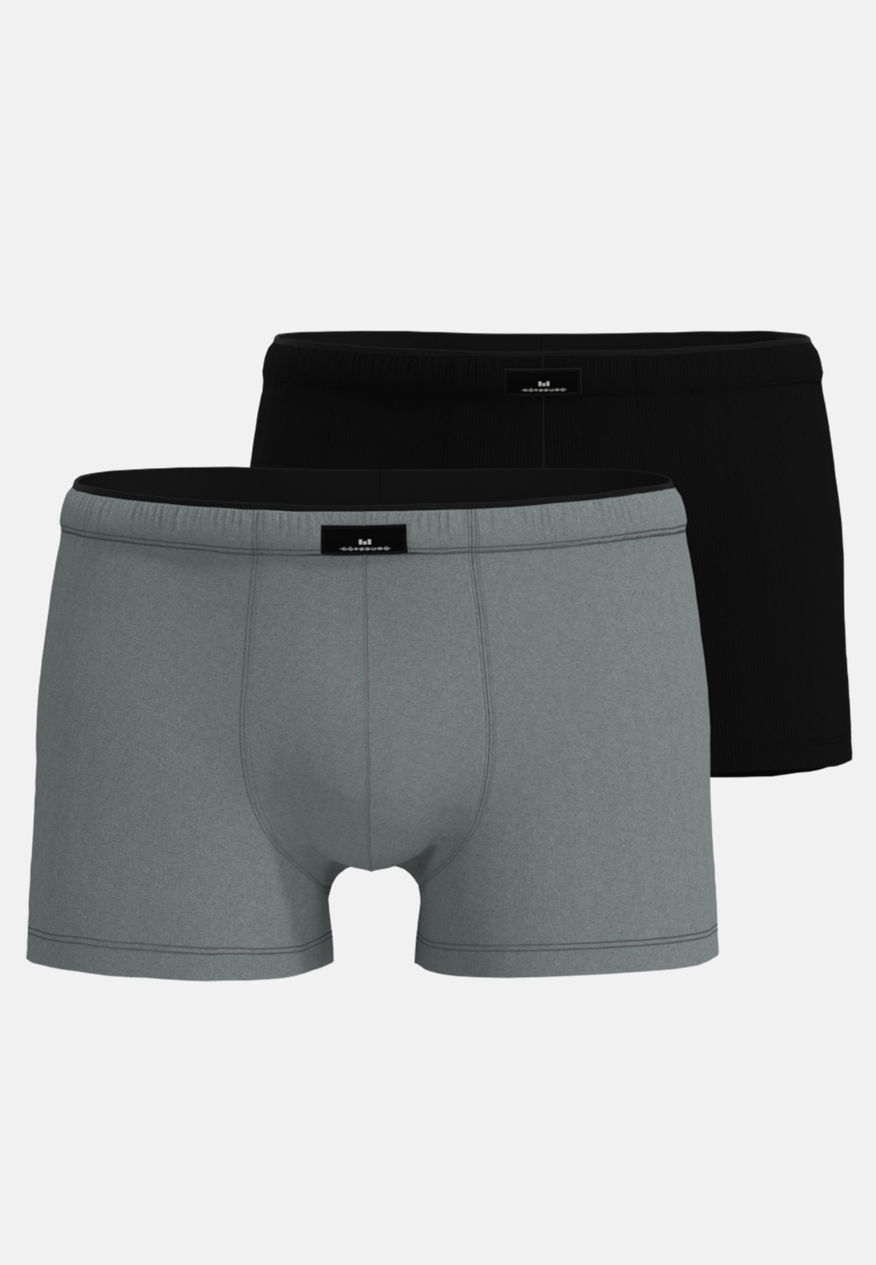 Thumbnail - GÖTZBURG Retro Pants "X-Lastic" 2er Pack, eng, kurz, basic, mit Logo, Baumwollmix