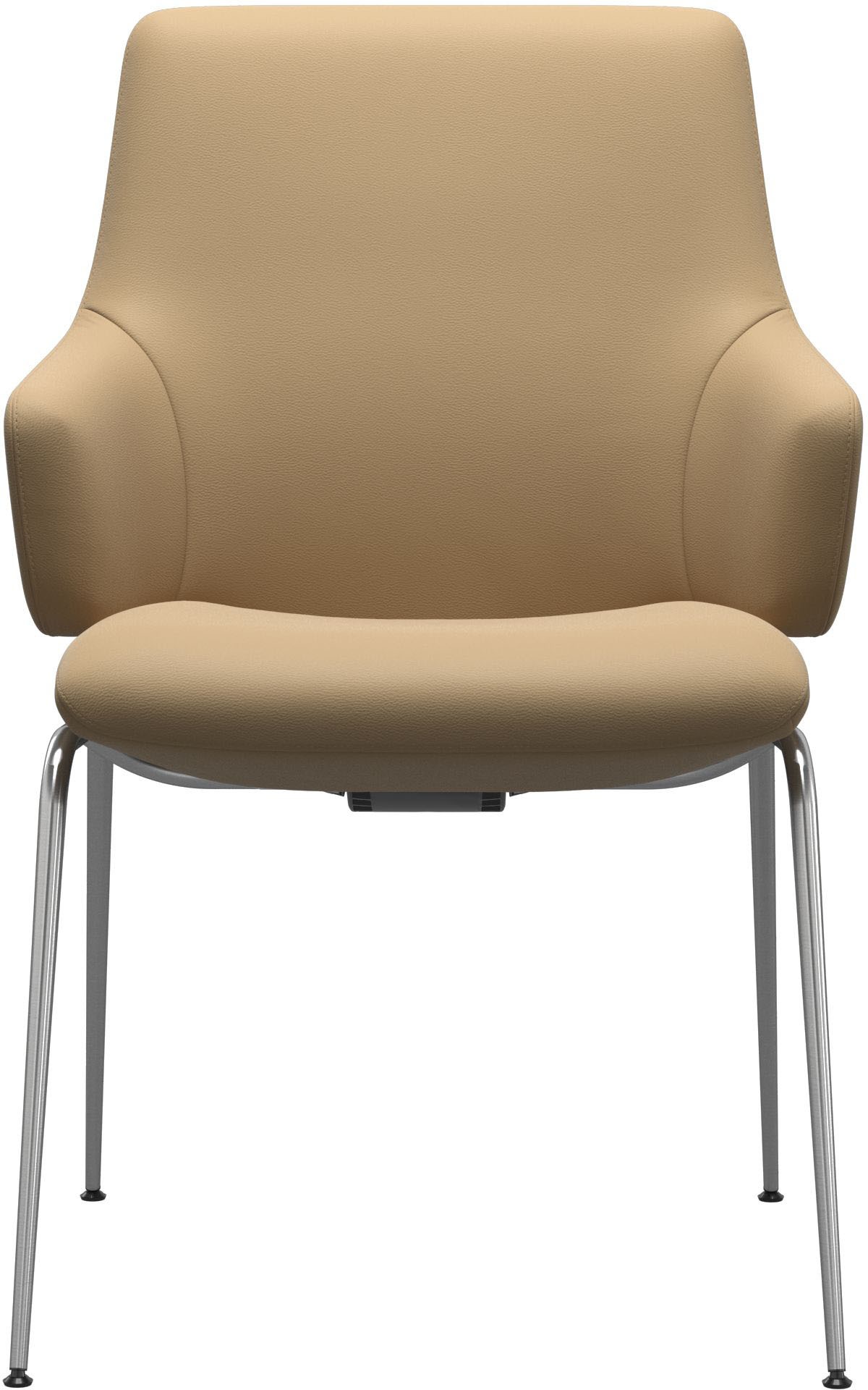 Polsterstuhl STRESSLESS "Laurel", beige (sand paloma, chrom glänzend), B:58cm H:92cm T:59cm, Leder PALOMA: PALOMA ist ein durchgefärbtes Semianilin-Möbelleder mit natürlicher Narbung., Stühle, Polsterstuhl, Low Back mit Armlehne, Größe L, mit Beinen aus S 2