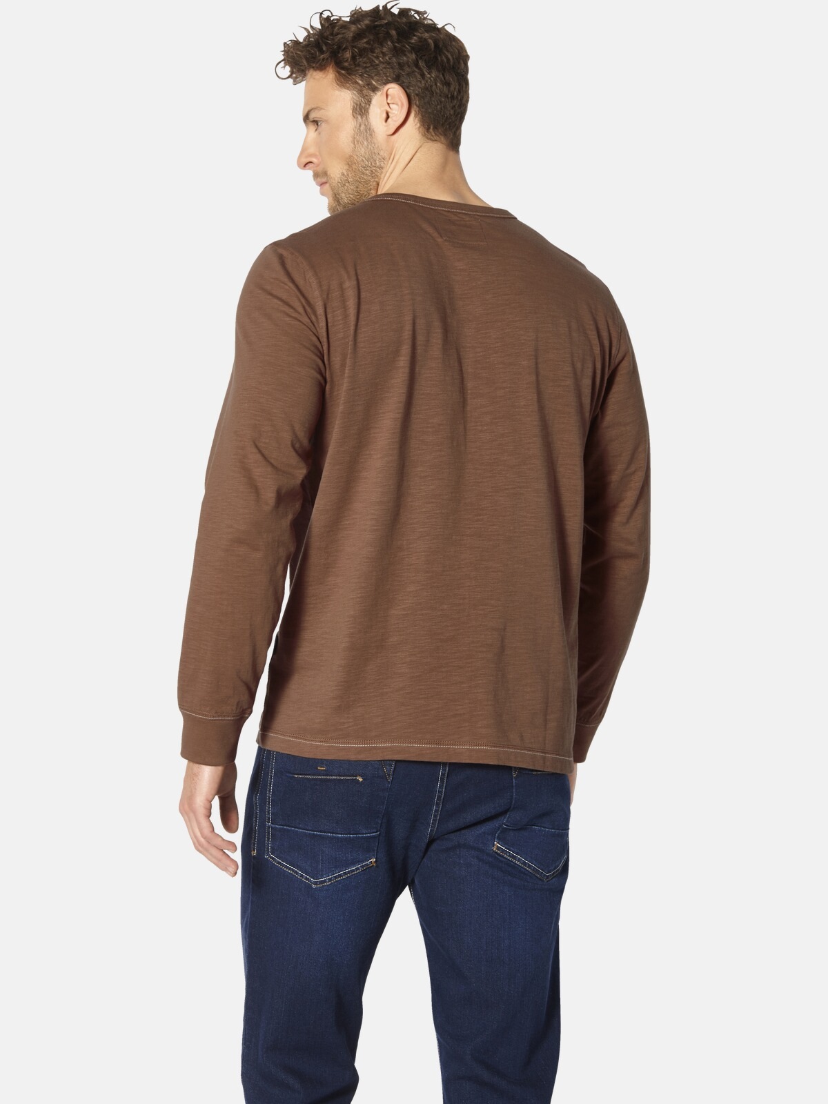 Langarm-Poloshirt BABISTA "Langarmshirt DANIVECCI", Herren, Gr. XL, braun, Obermaterial: 100% Baumwolle CO., Shirts 3