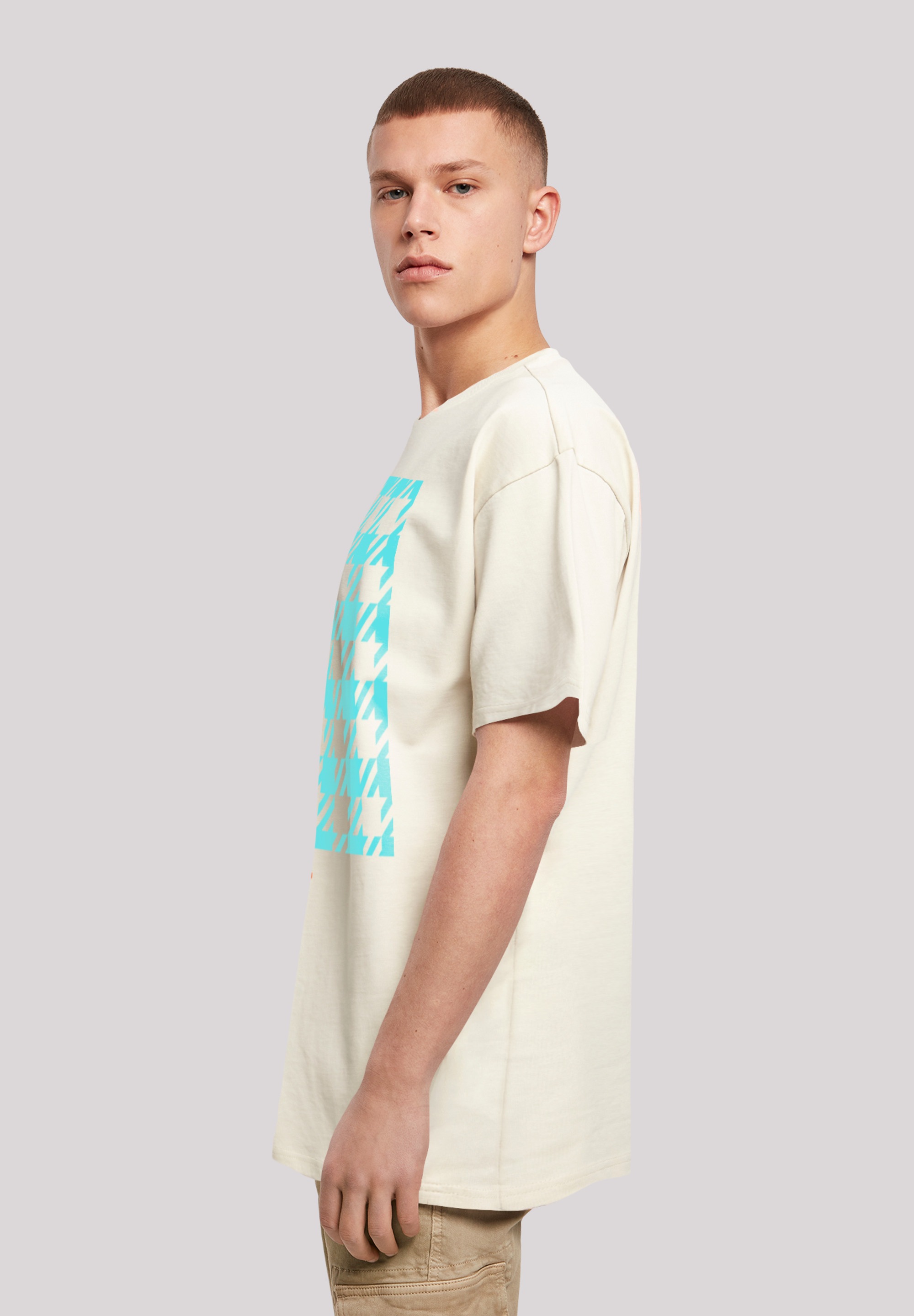 F4NT4STIC T-Shirt »Hahnentritt Karo blau«, Print