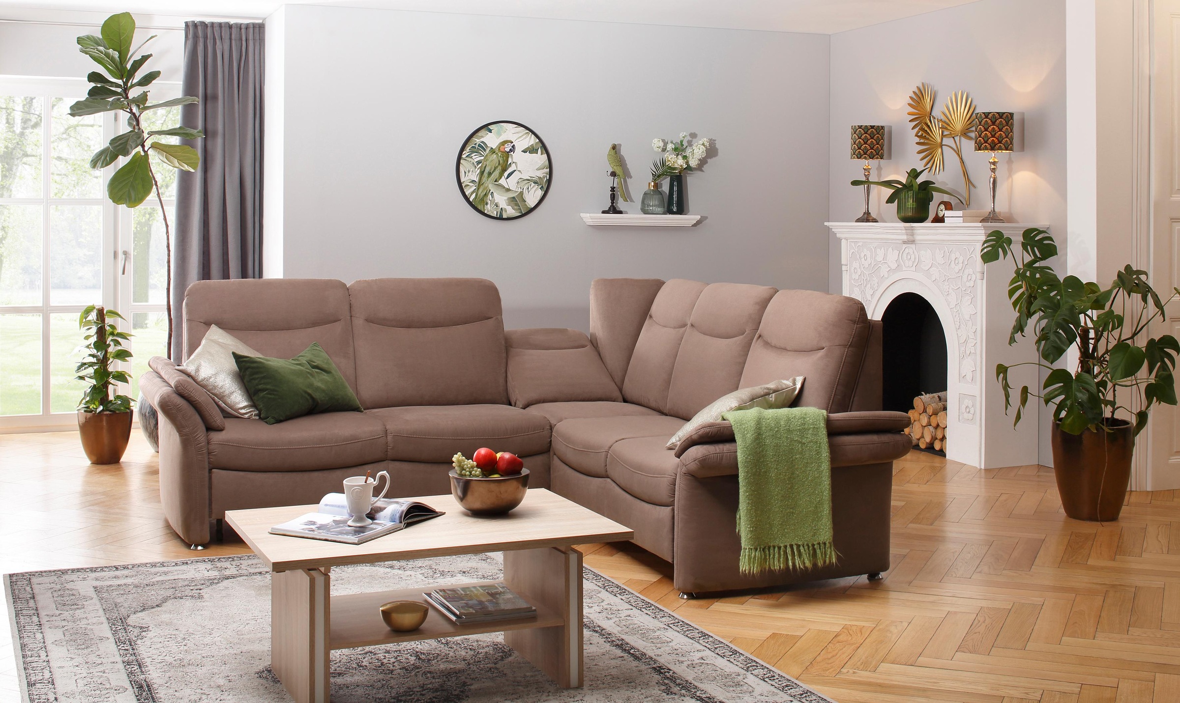 Home affaire Ecksofa »Tahoma L-Form«, mit Armlehnfunktion, wahlweise Bettfunktion, Schublade, Relaxfunktion