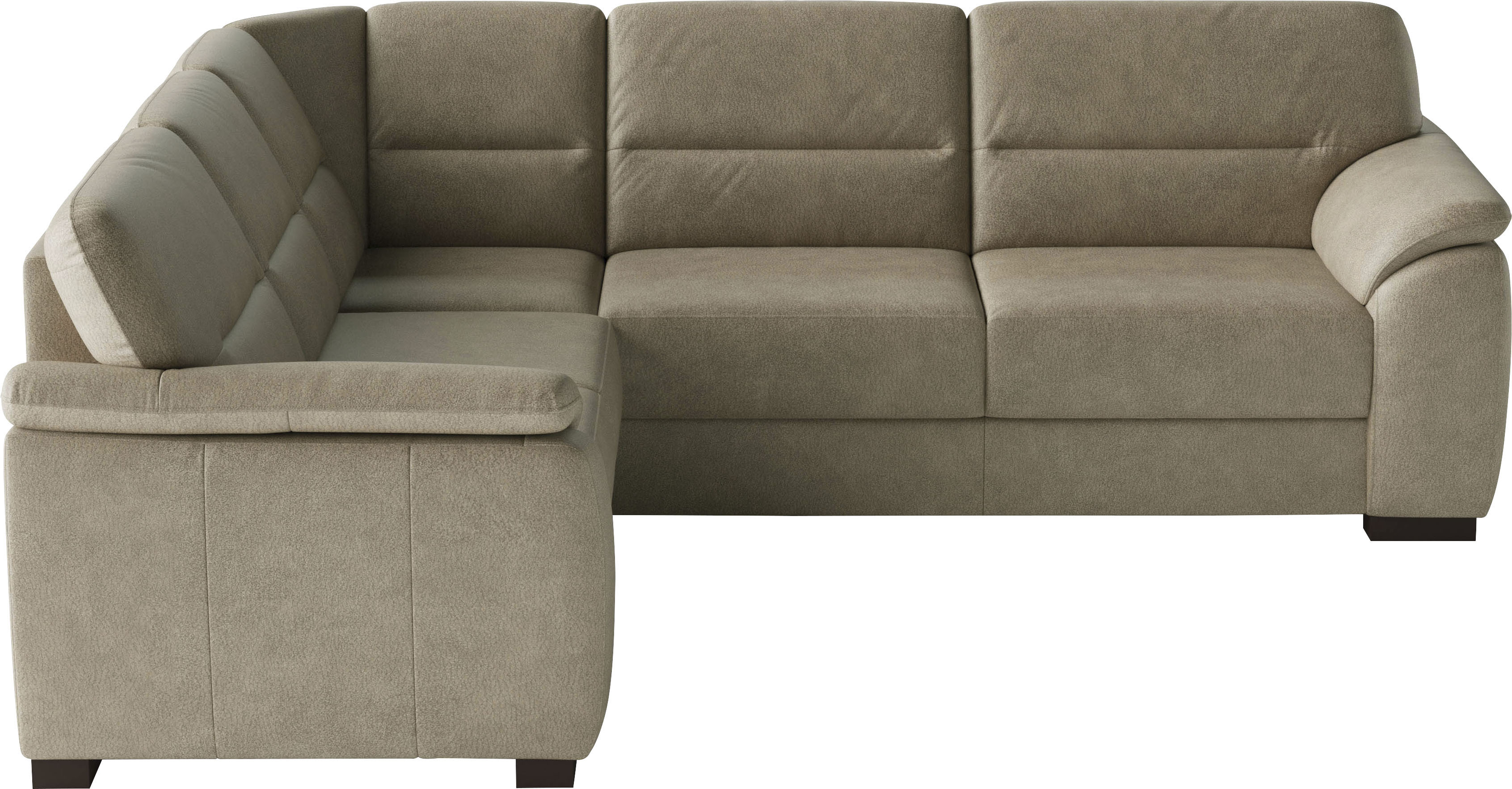 sit&more Ecksofa "Montego L-Form, B: 256 cm, große Stoffauswahl, Komfortsitzhöhe 46 cm" mit Schlaffunktion und Schubkasten mit Stauraum