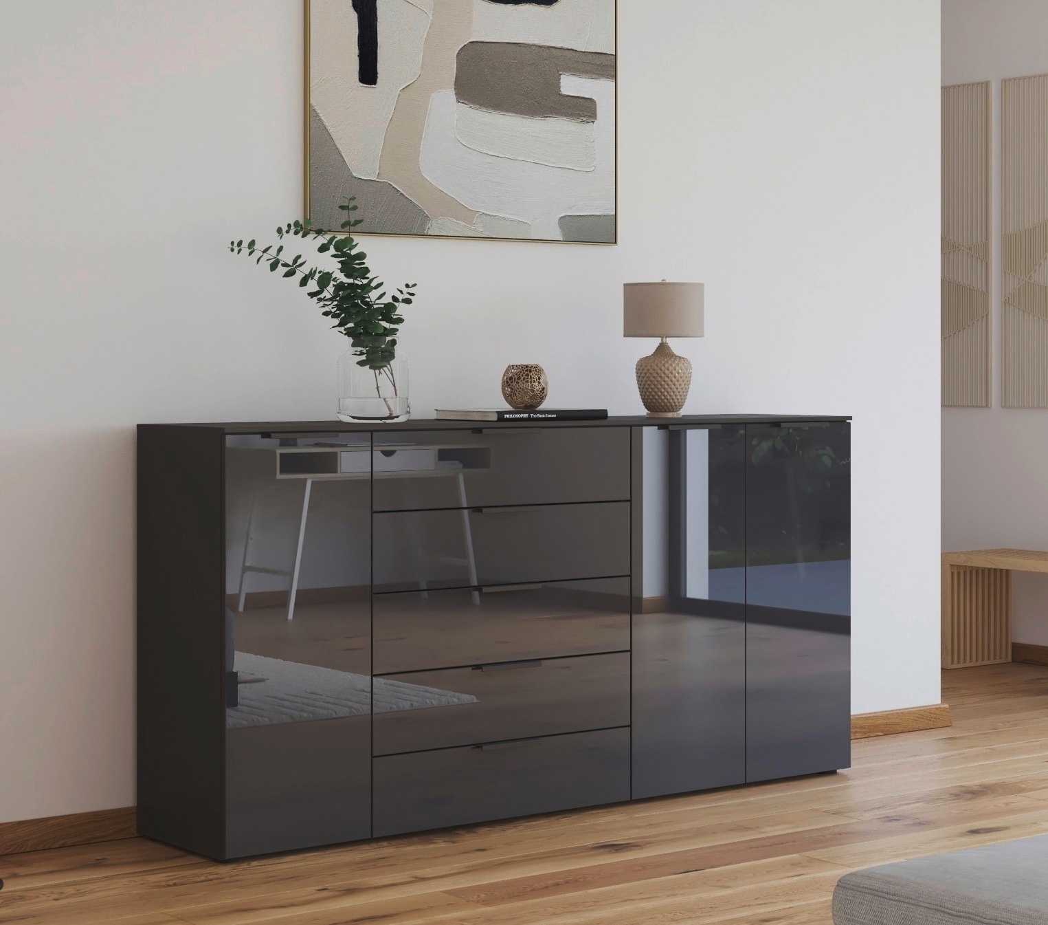 rauch Kombikommode "Kommode Türkommode Sideboard Kombikommode FLIPP mit Gla günstig online kaufen