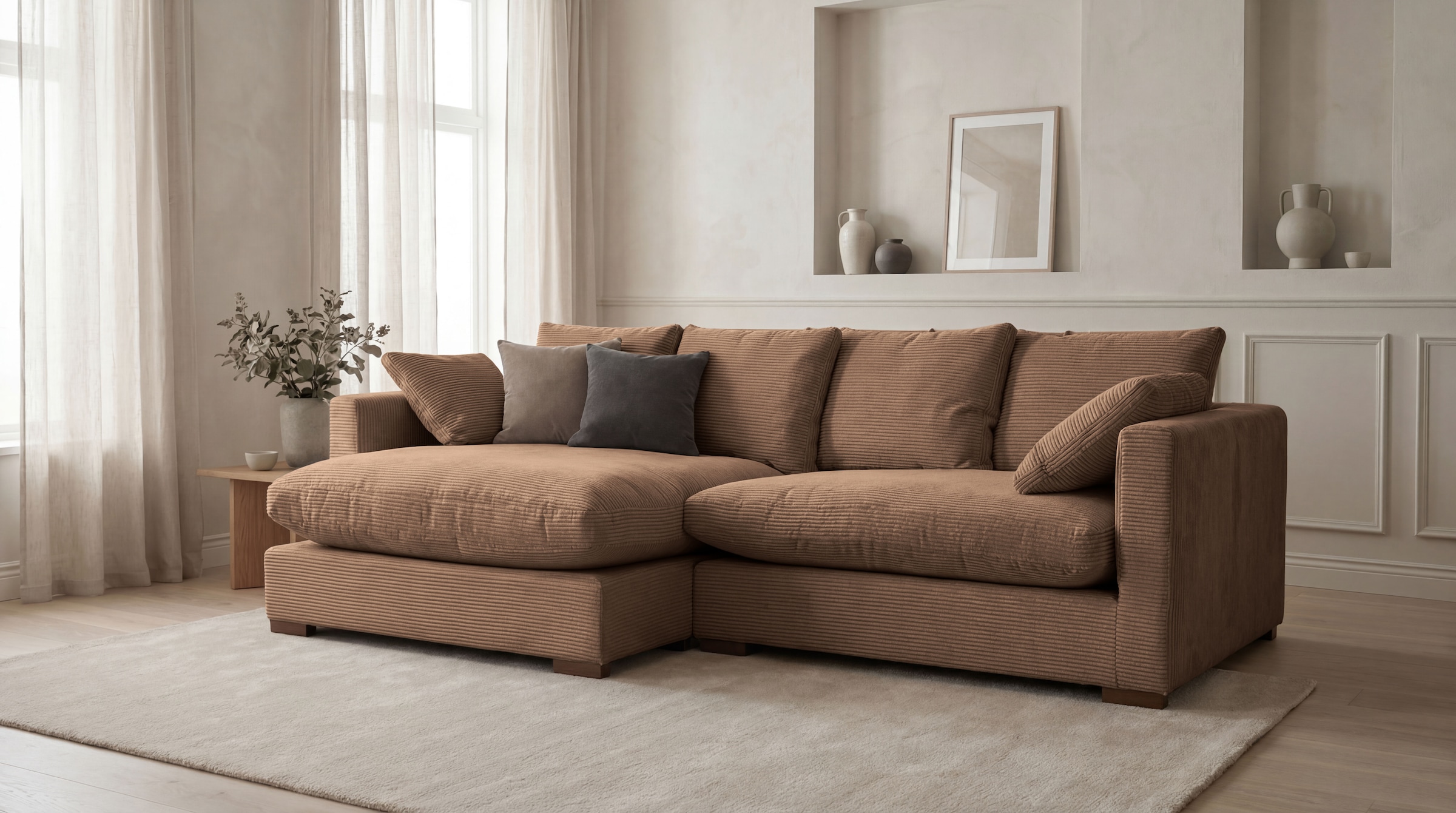 OTTO home Ecksofa "Coray" Breite 266 cm, extra weich und kuschelig, mit Federn und Daunen