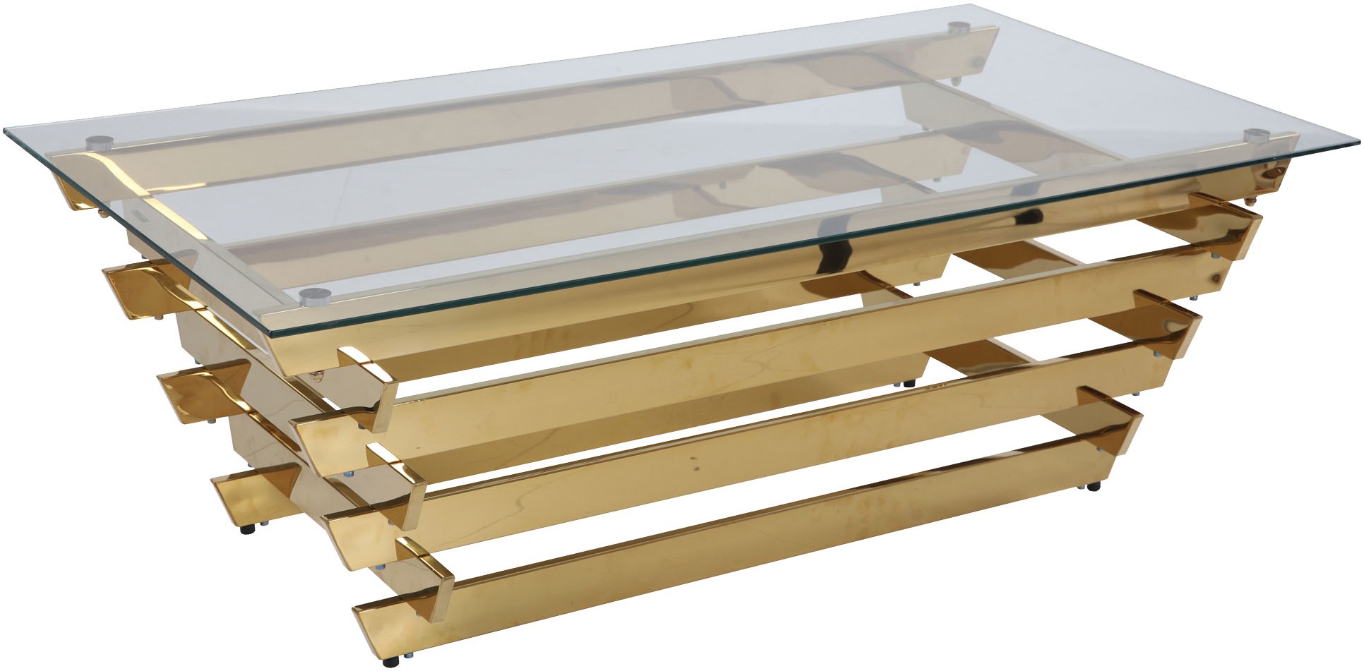 SalesFever Couchtisch "Eleganter Tisch für Wohnzimmer" Edles Design-Gestell aus rostfreiem Stahl