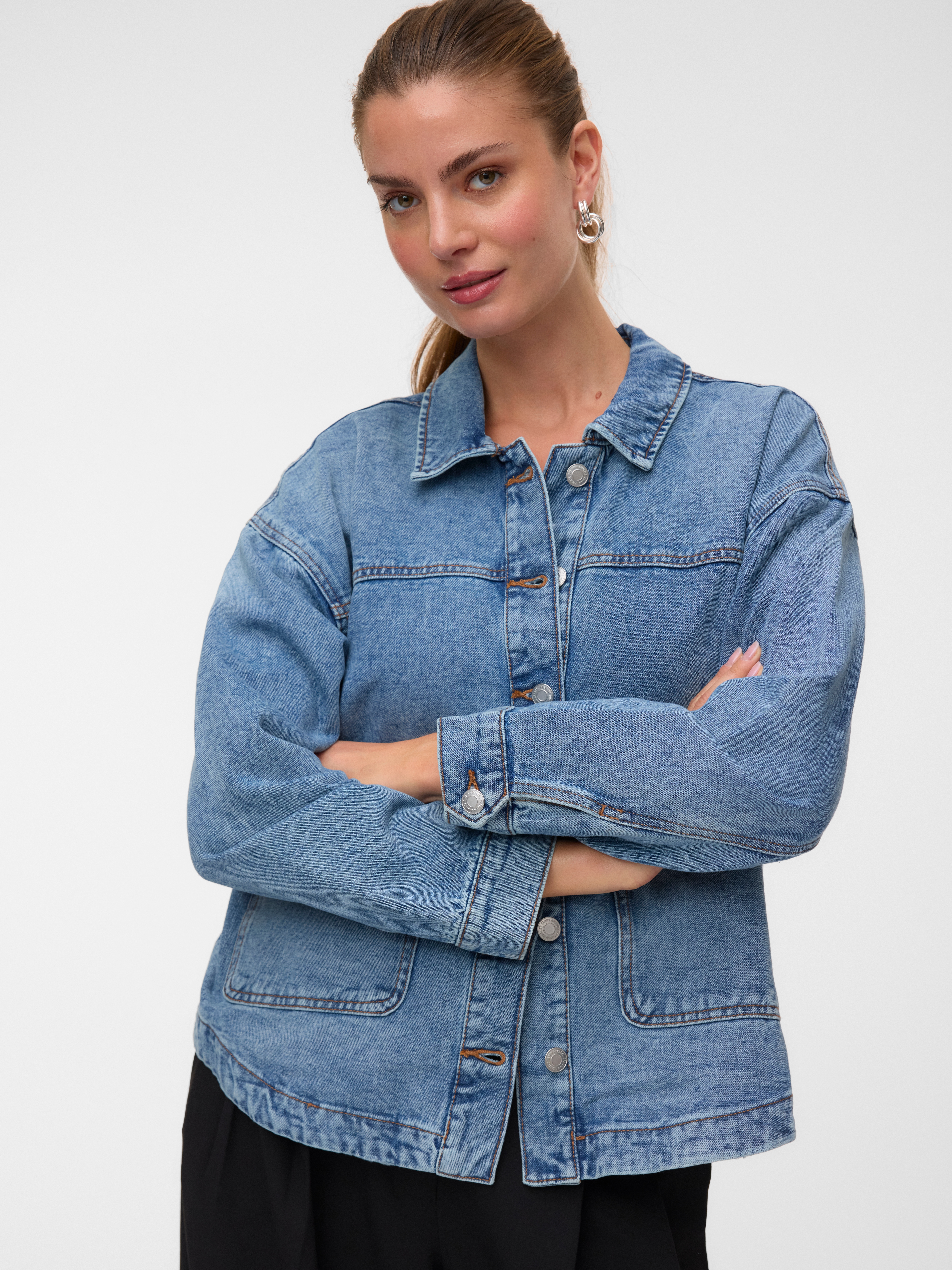 Vero Moda "VMJAMIE LS DENIM SHACKET MIX NOOS" Baumwollmischung