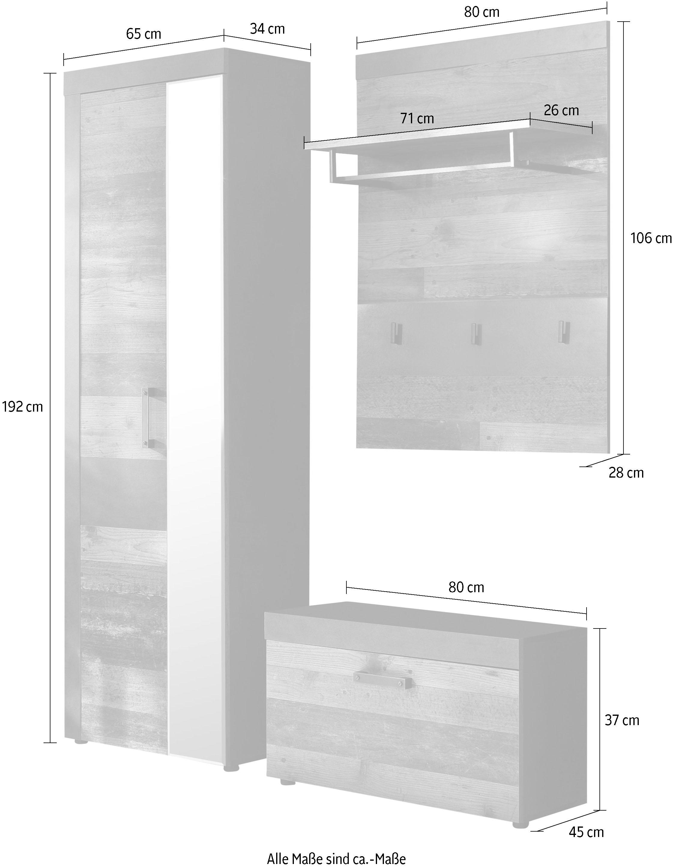 INOSIGN Garderoben-Set »Ilana«, (Set, St.), Industrial moderner Style | 3 BAUR