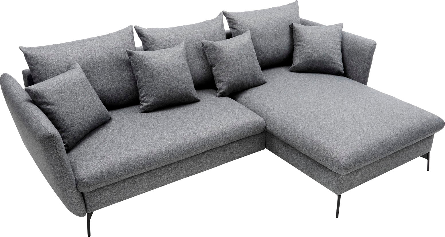 andas Ecksofa »LIVORNO,258 cm, L-Form,«, Schlaffunktion u. Bettkasten (139/224cm), Samt, Struktur, Webstoff