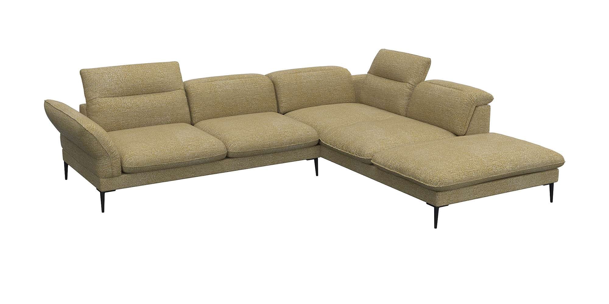 FLEXLUX Ecksofa »Salino, Funktionssofa mit Ottomane, Relaxsofa, Ecksofa«, Sofa mit Arm- und Kopfteil-Verstellungen, Kaltschaum & Stahl-Wellen