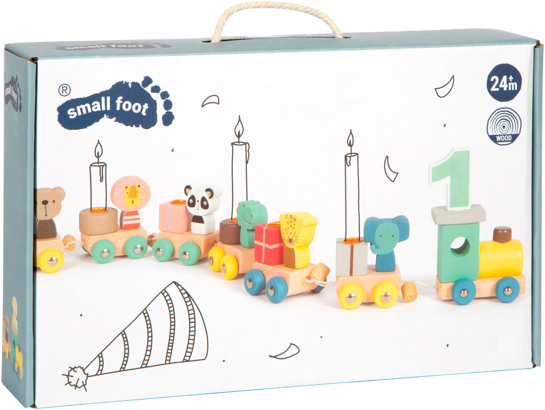 Small Foot Spielzeug-Eisenbahn »Geburtstagszug mit Tieren«