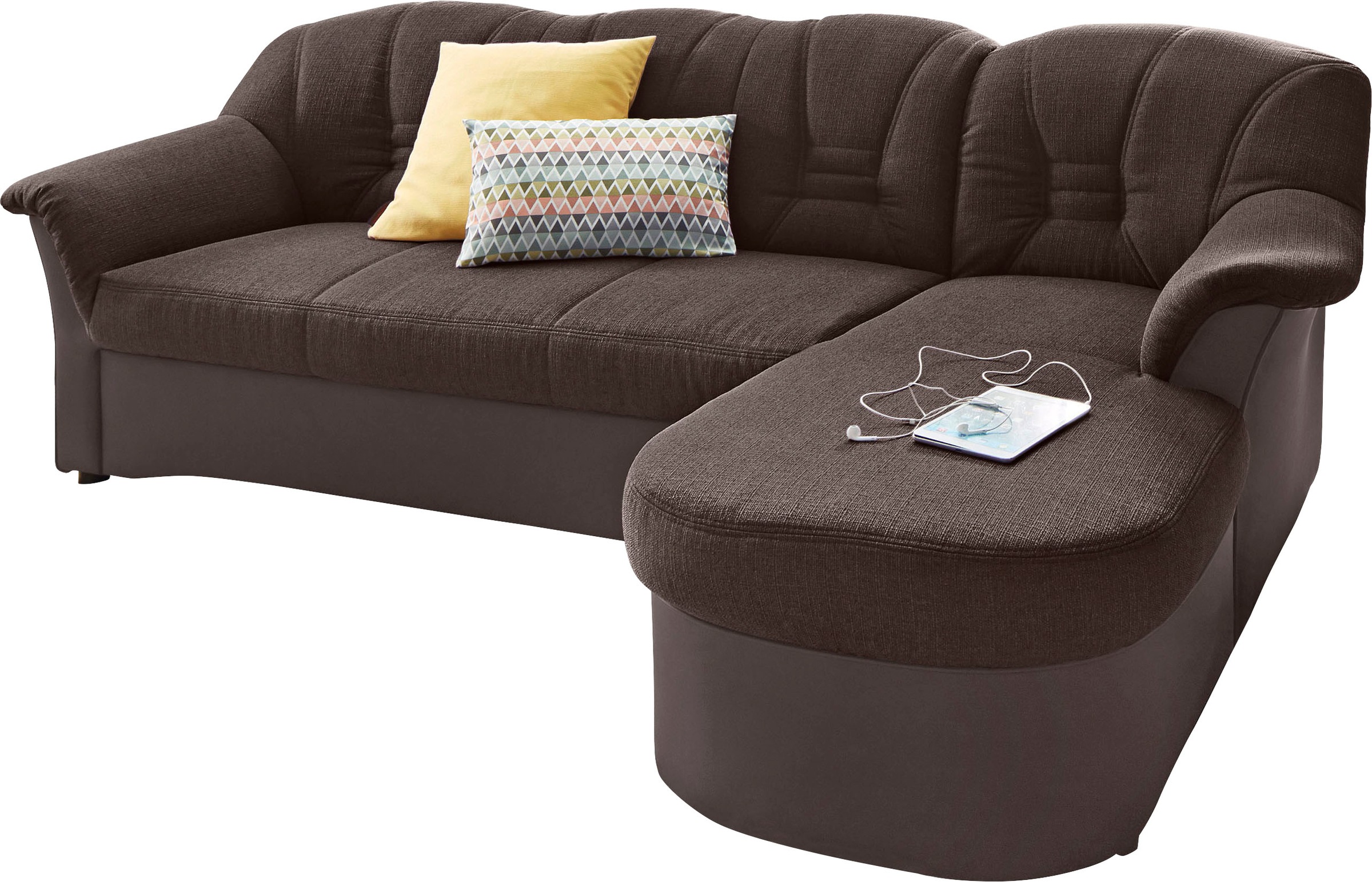 DOMO collection Ecksofa "Elva, zeitlose Formensprache, elegante Rückenstepp günstig online kaufen