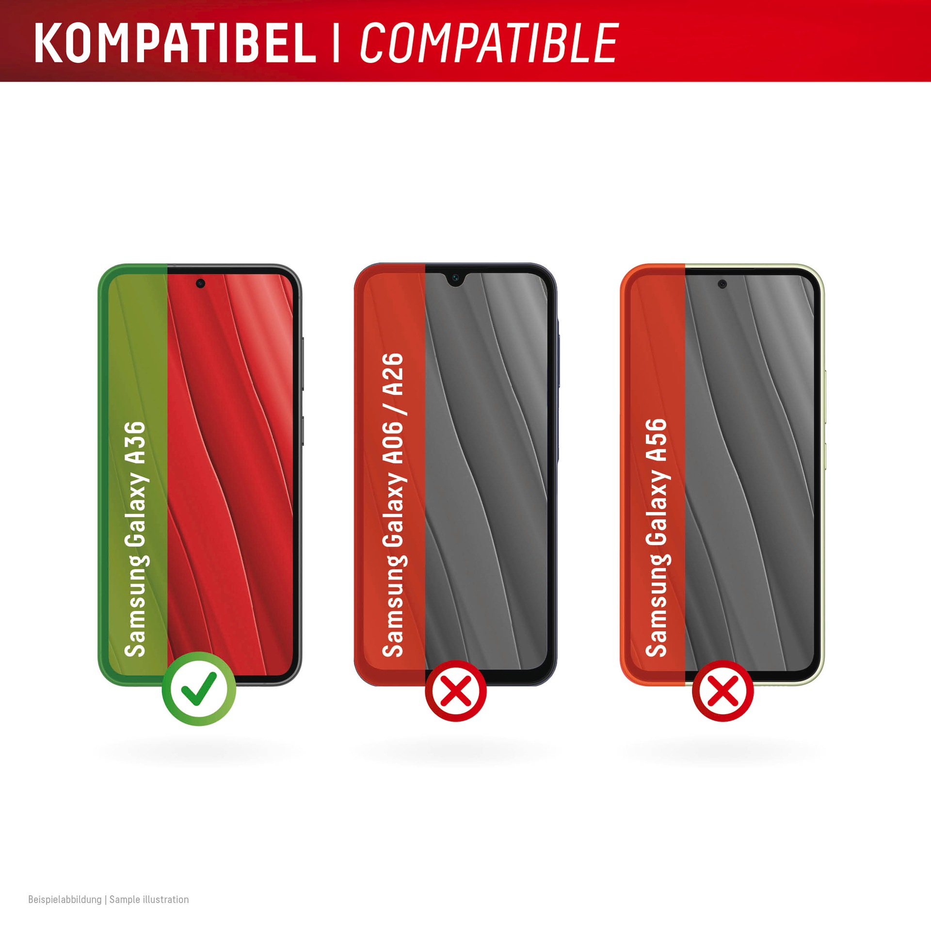 Displex Displayschutzglas »Real Glass Screen Protector«, für Samsung Galaxy A36, Displayschutzfolie, Schutzfolie, Bildschirmschutz, kratz- & stoßfest