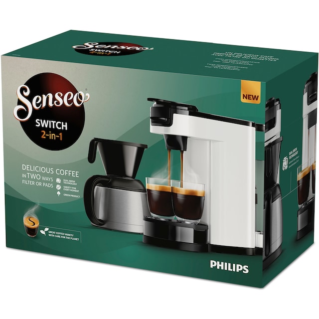 Philips Senseo Kaffeepadmaschine »Switch HD6592/04«, 1 l Kaffeekanne, inkl.  Kaffeepaddose im Wert von 9,90 € UVP per Raten | BAUR