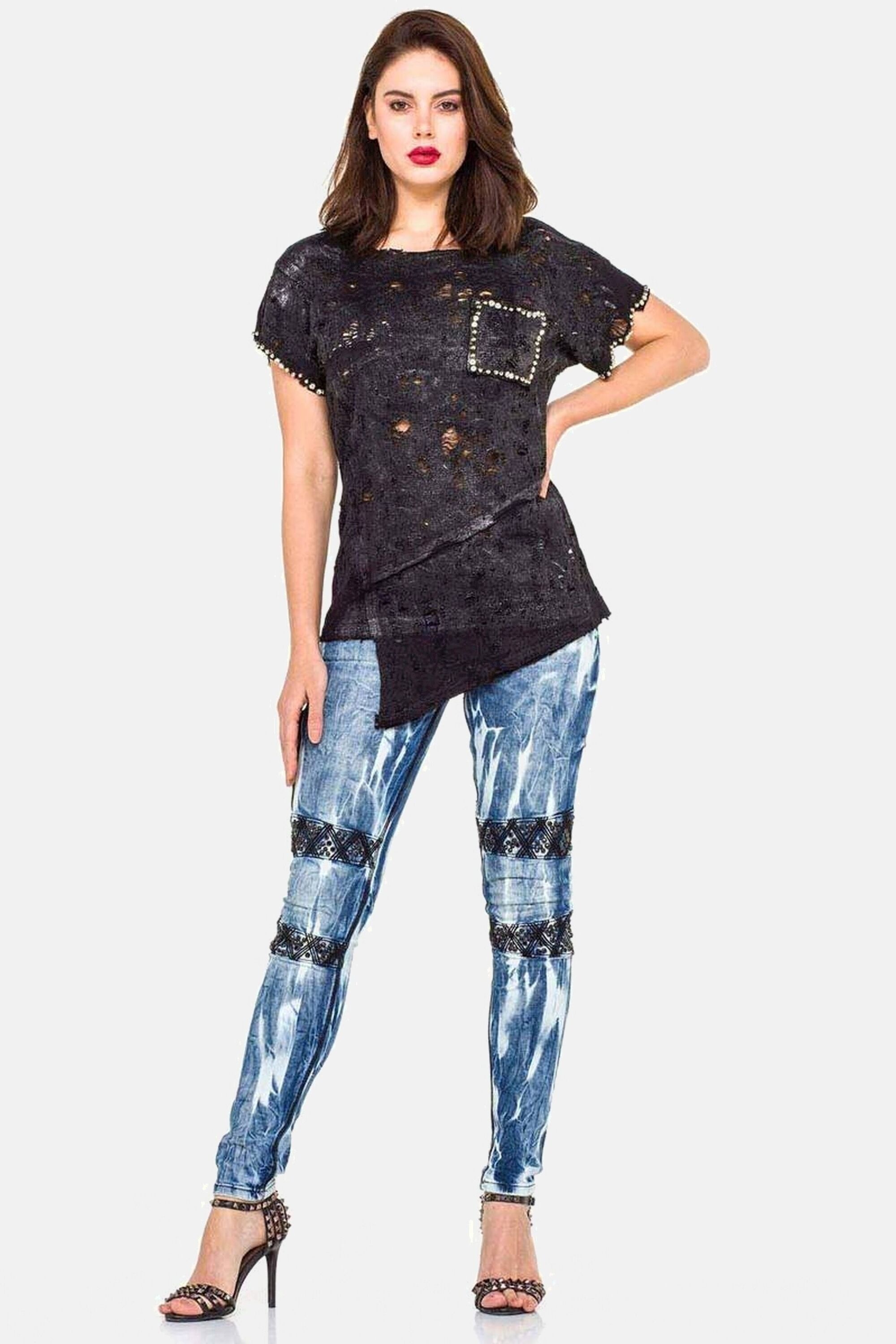 Cipo & Baxx Slim-fit-Jeans »Jeans«, mit Ziersteinen, WD-368