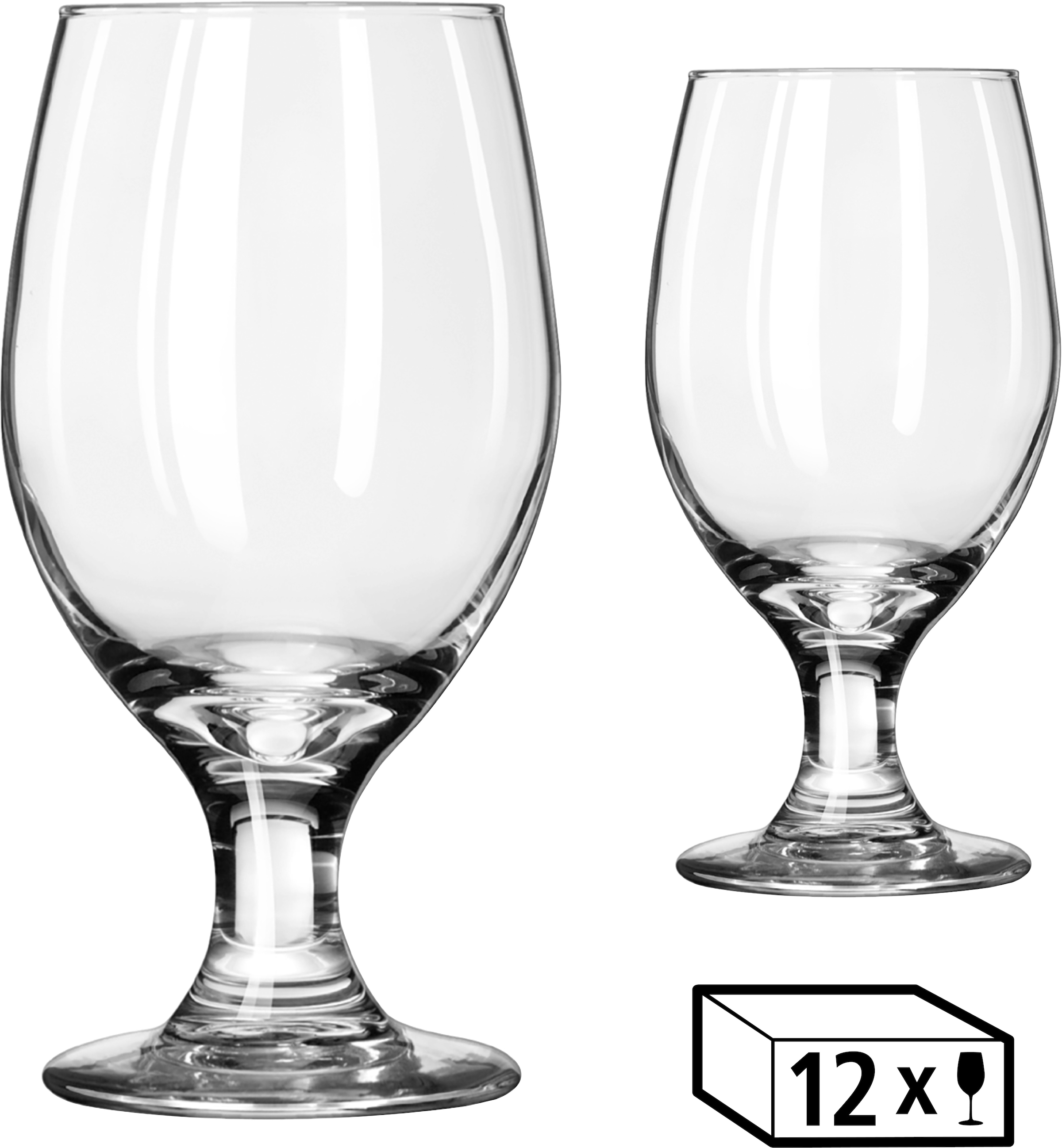 LIBBEY Gläser-Set »Goblet Glas -PERCEPTION-, 414 ml, Ø 8,5 cm, H: 16,5 cm, 12er Set«, (Set, 12 tlg.), hochwertig verarbeitet, im modernen Design