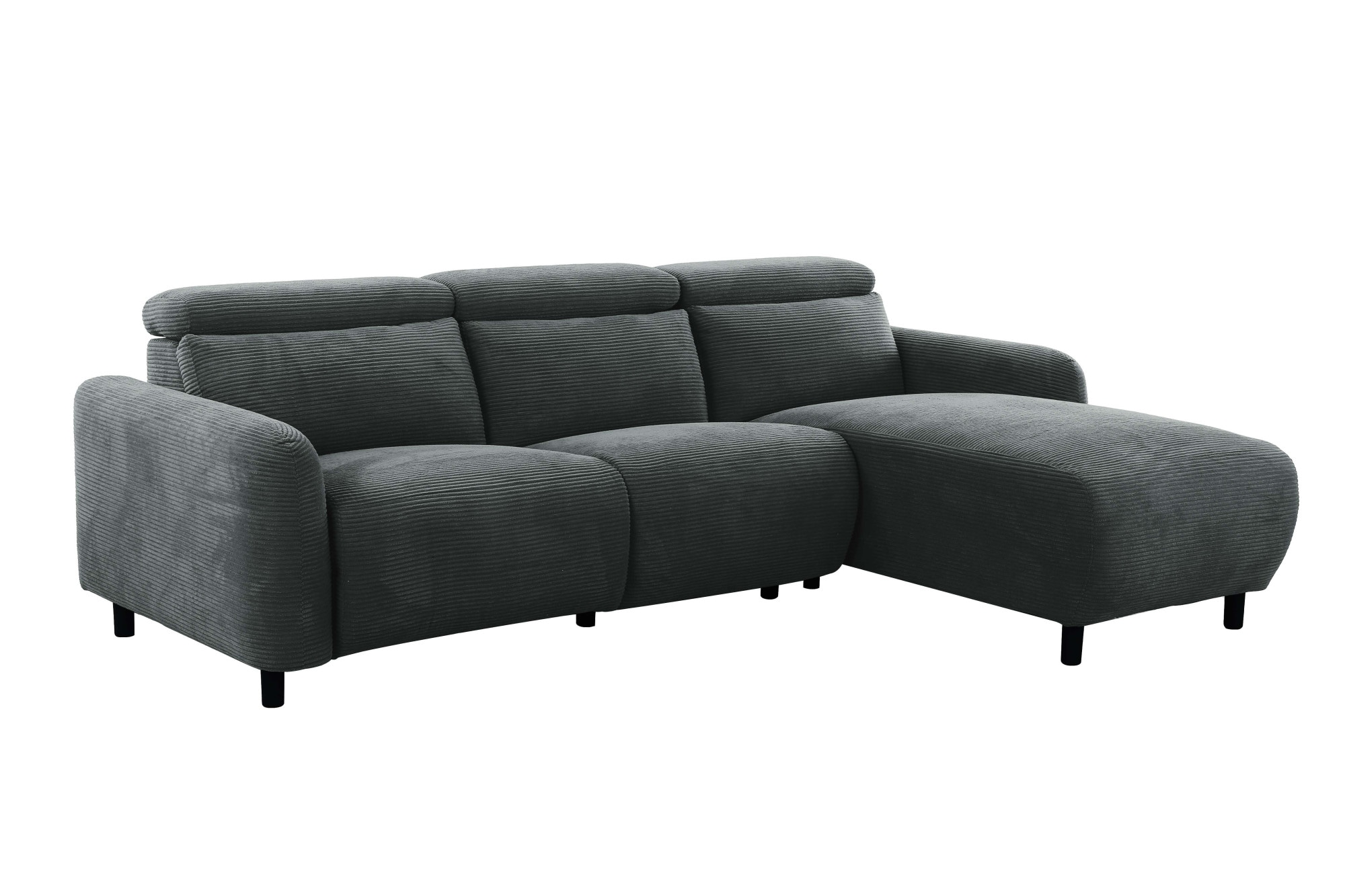 Home affaire Ecksofa »SKAANE Struktur, L-Form, 274 cm, manuelle u. elektrische Funktion,«, Kopfteilverstellung, Relax-und Liegefunktion, Federkernpolsterung