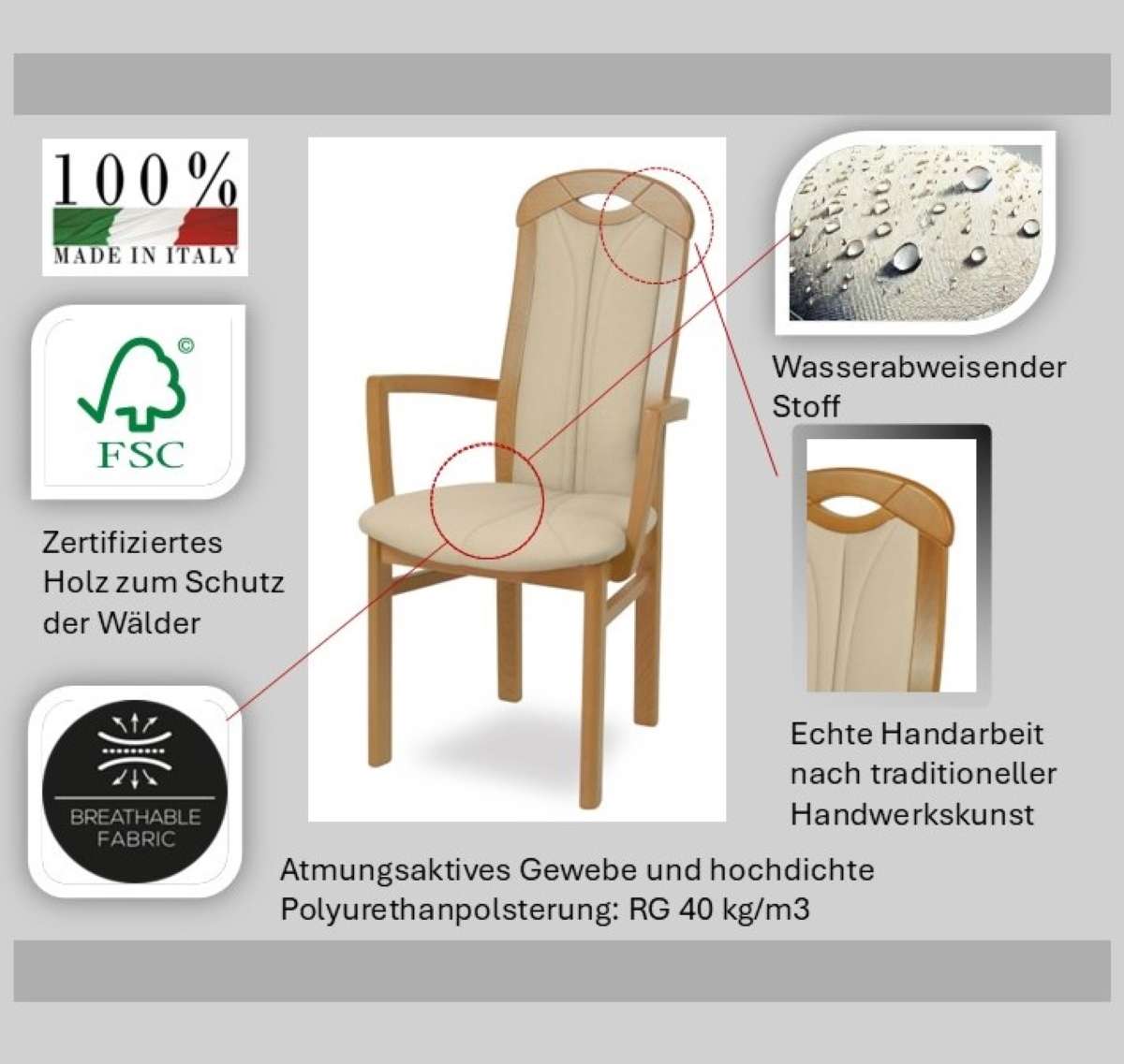 Thumbnail - Home affaire Armlehnstuhl "ALEX, Stuhl,Armlehnstuhl" () 1 Stk.Stuhl, Armlehnstuhl, Ausführung mit und ohne wasserabweise...