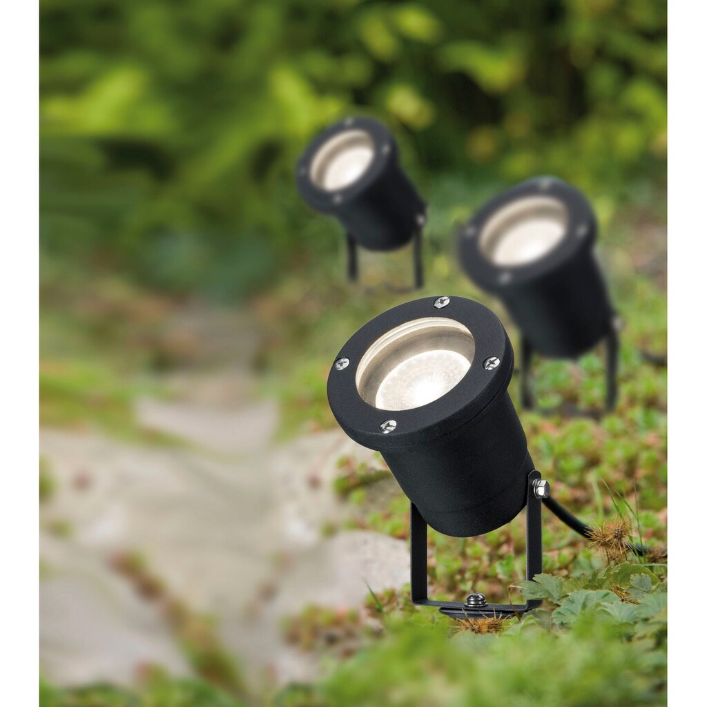 Paulmann LED Gartenstrahler »Outdoor 230V Spotlight IP65 GU10 3x3,5W 230V 3000K Schwarz Aluminium«, 3 flammig-flammig