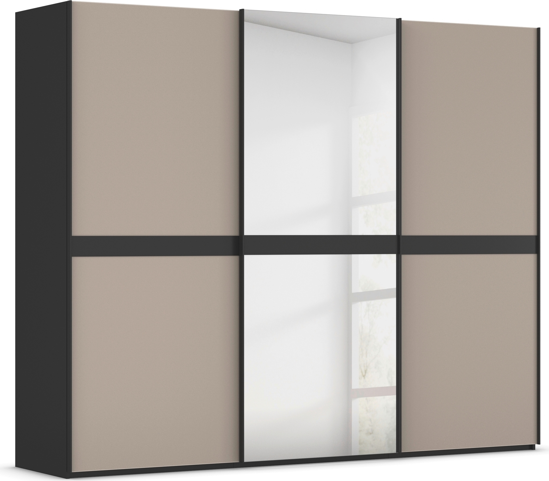 rauch "Kleiderschrank Schrank Garderobe Schlafzimmerschrank SCALE-LINE" edle Optik mit Bauchbinde mit Glas/Spiegel-Front MADE IN GERMANY