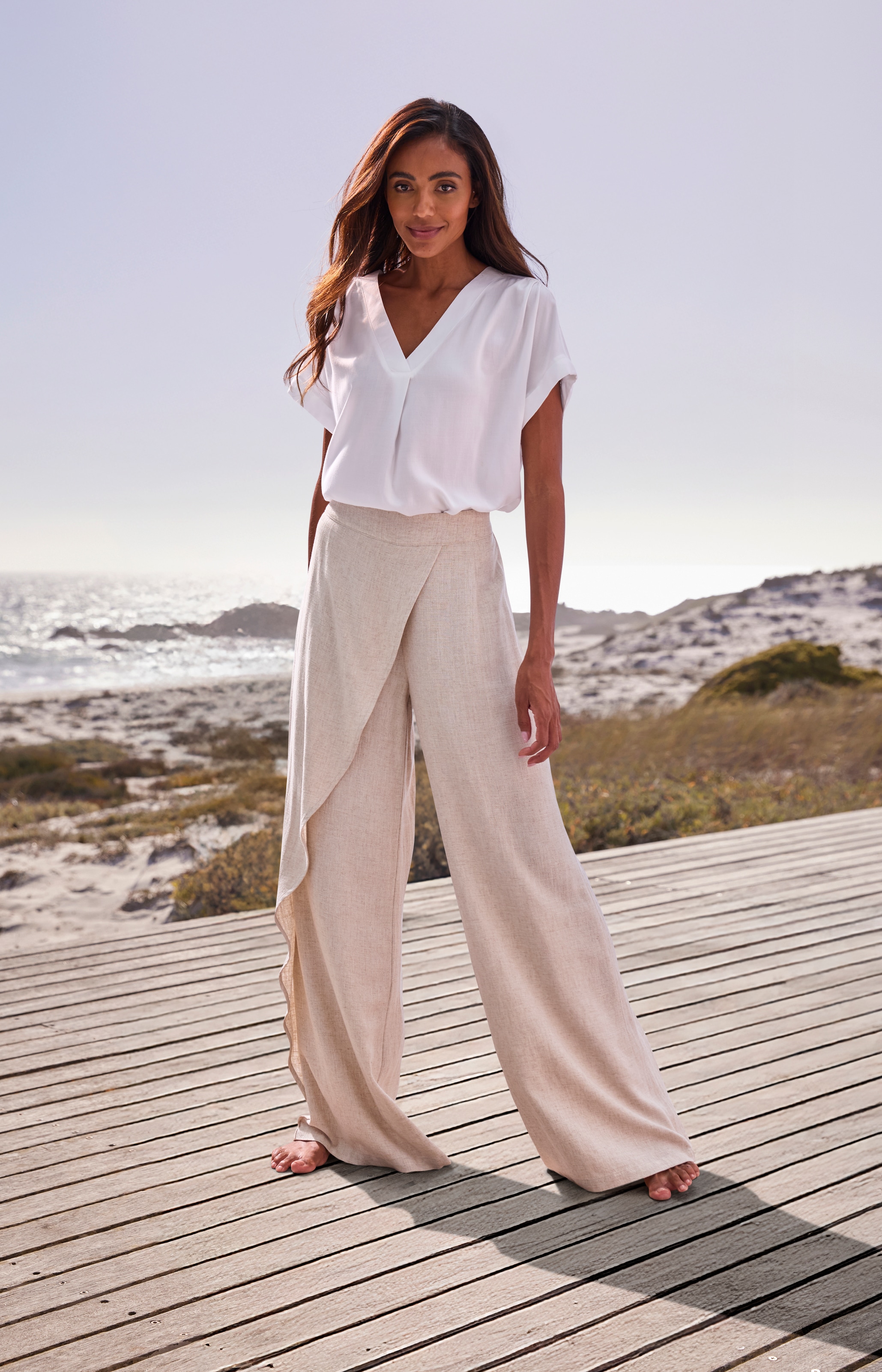 French Connection Leinenhose, im weit fließendem Lagenlook günstig online kaufen