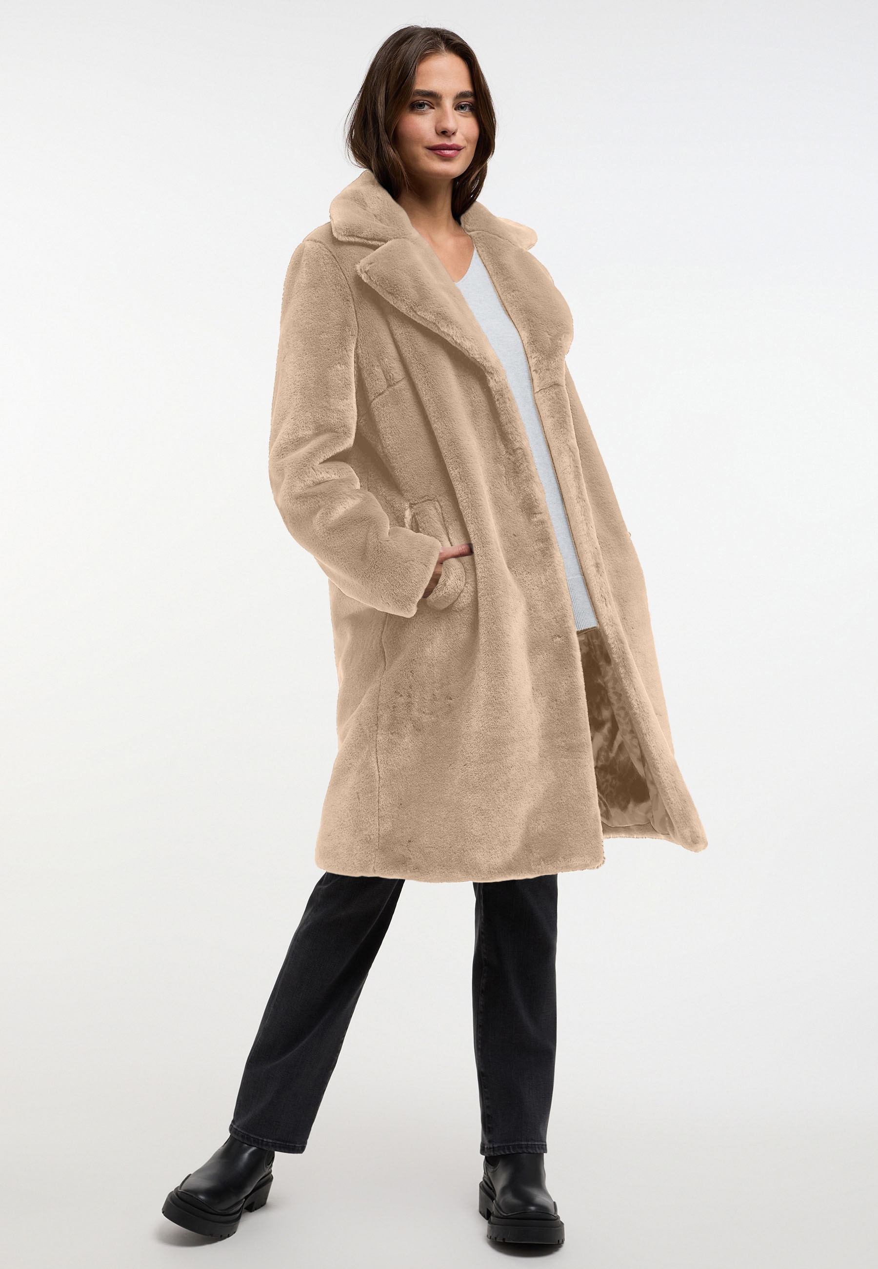 Frieda & Freddies Wintermantel »Frieda & Freddies Faux Fur Mantel«