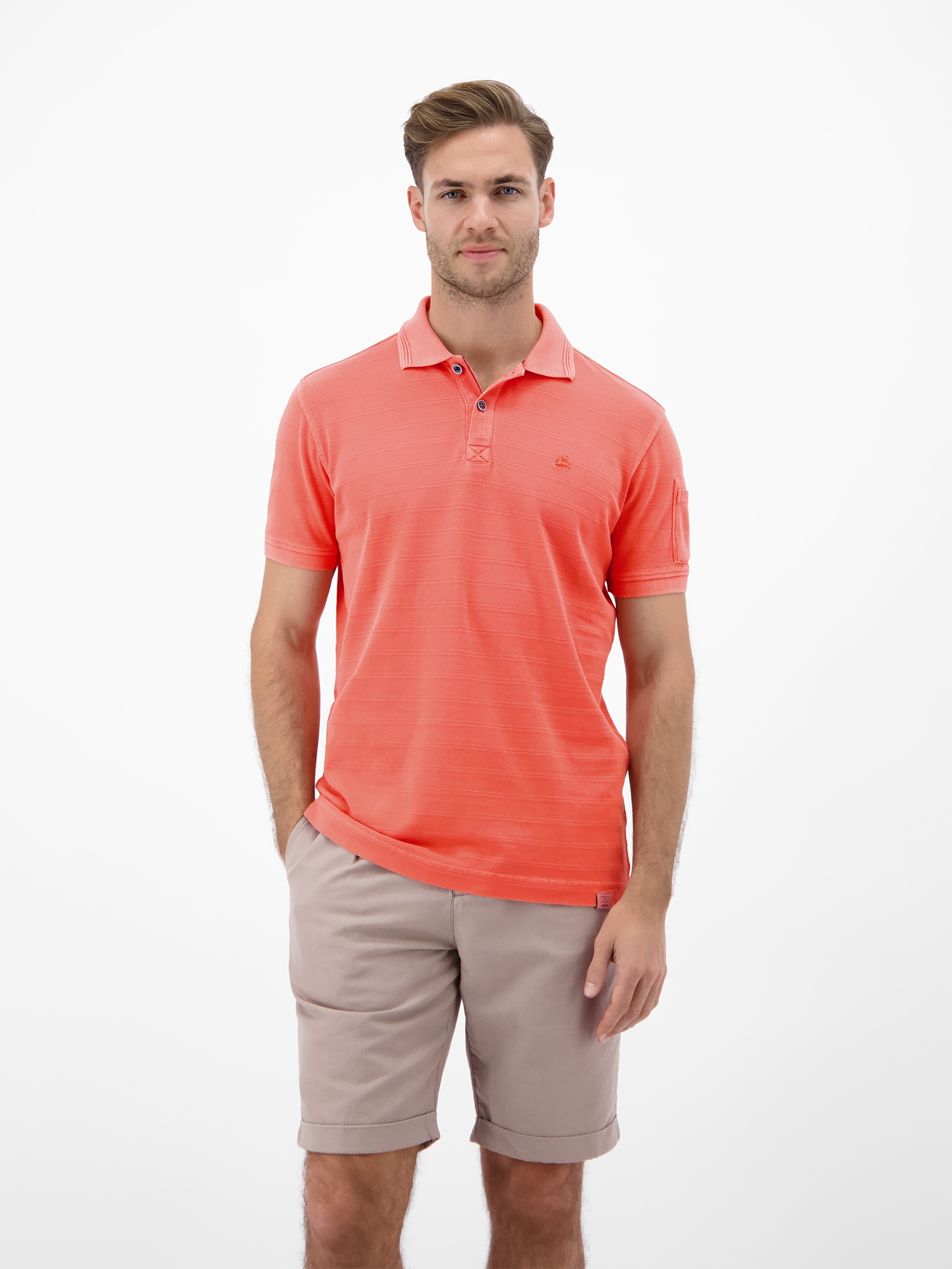 LERROS 1100000002199 "Poloshirt, unifarben aus gestreiftem Piqué-Gewebe"