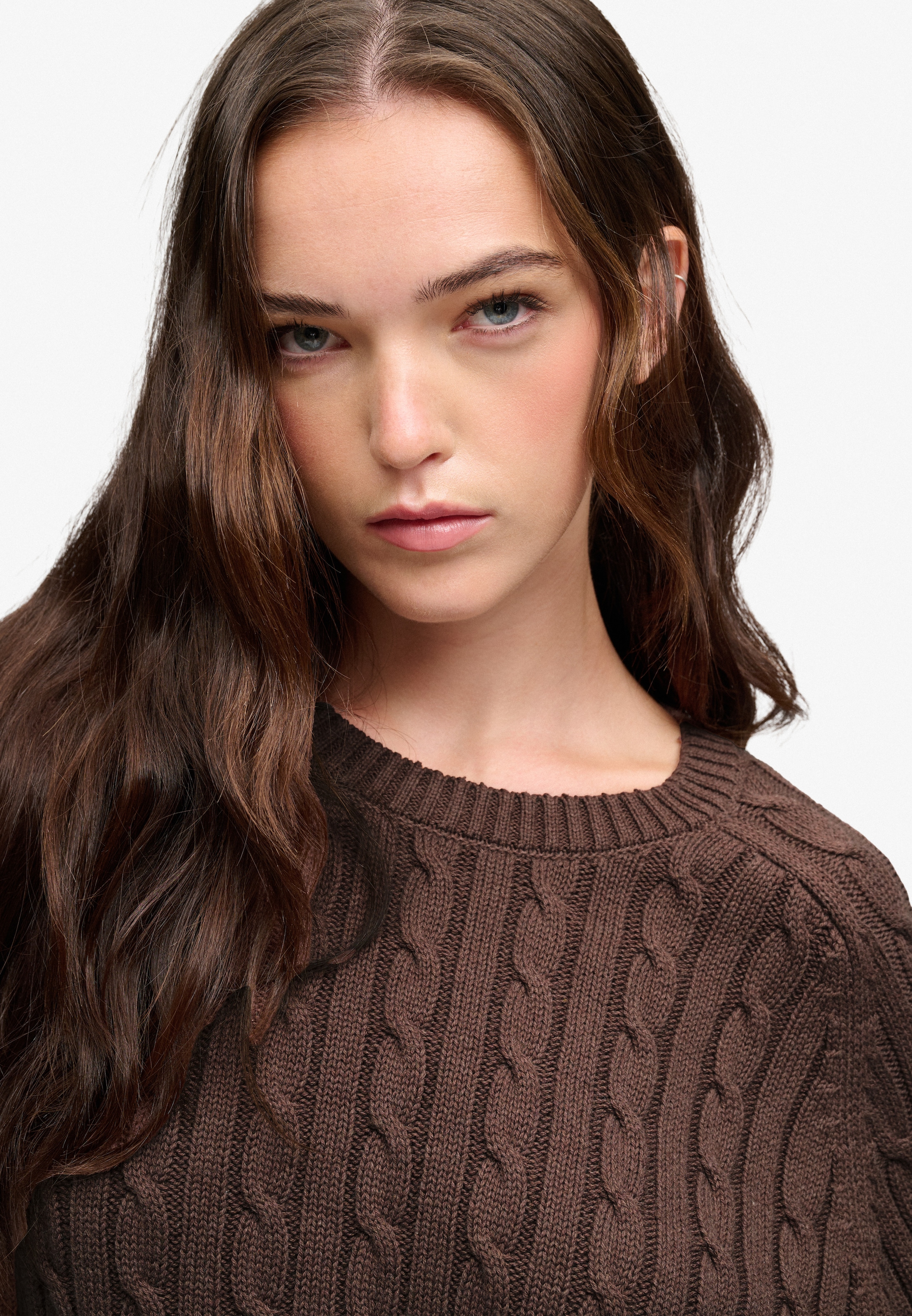 Superdry Strickpullover »SLOUCHY CABLE KNIT« Baumwolle, loose fit